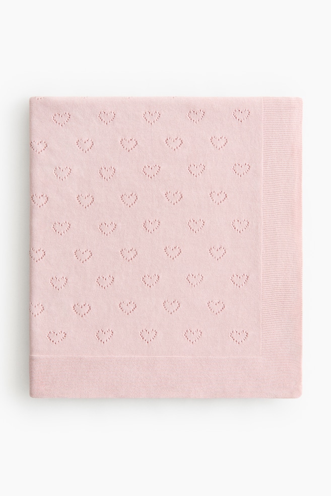 Cotton Pointelle Baby Blanket - Light pink/Beige/Light beige - 1