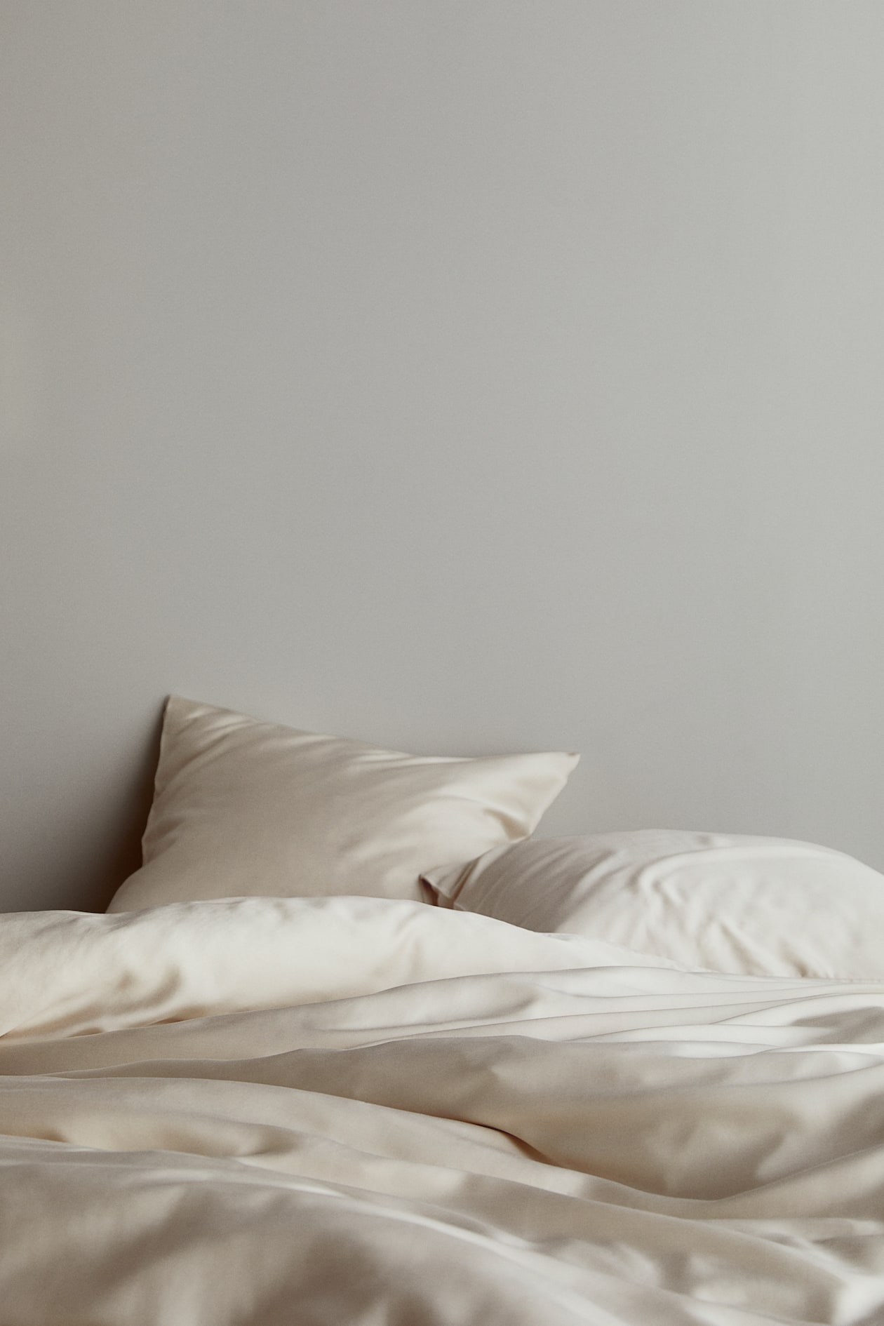 Parure de couette lit double en satin - Beige clair - HOME | H&M BE