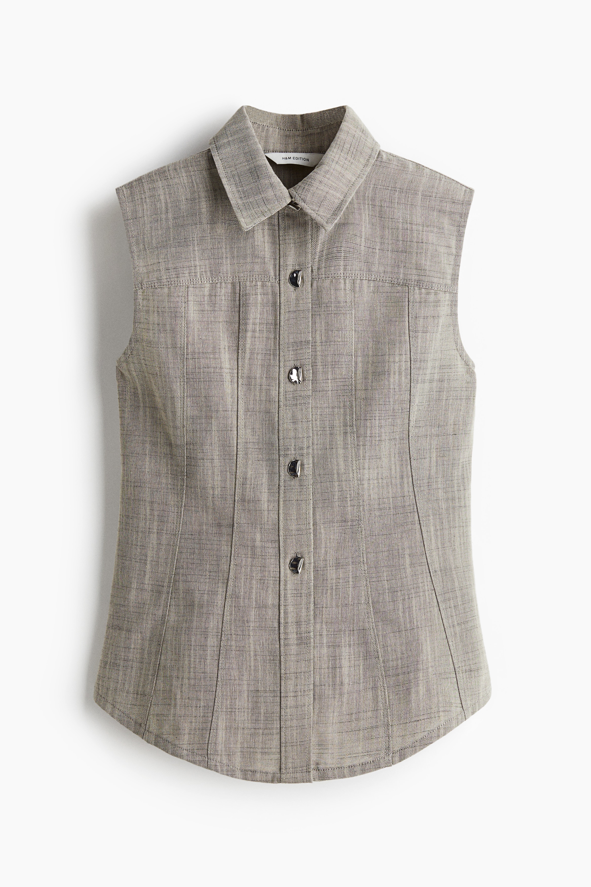 Sleeveless Shirt - Grey marle