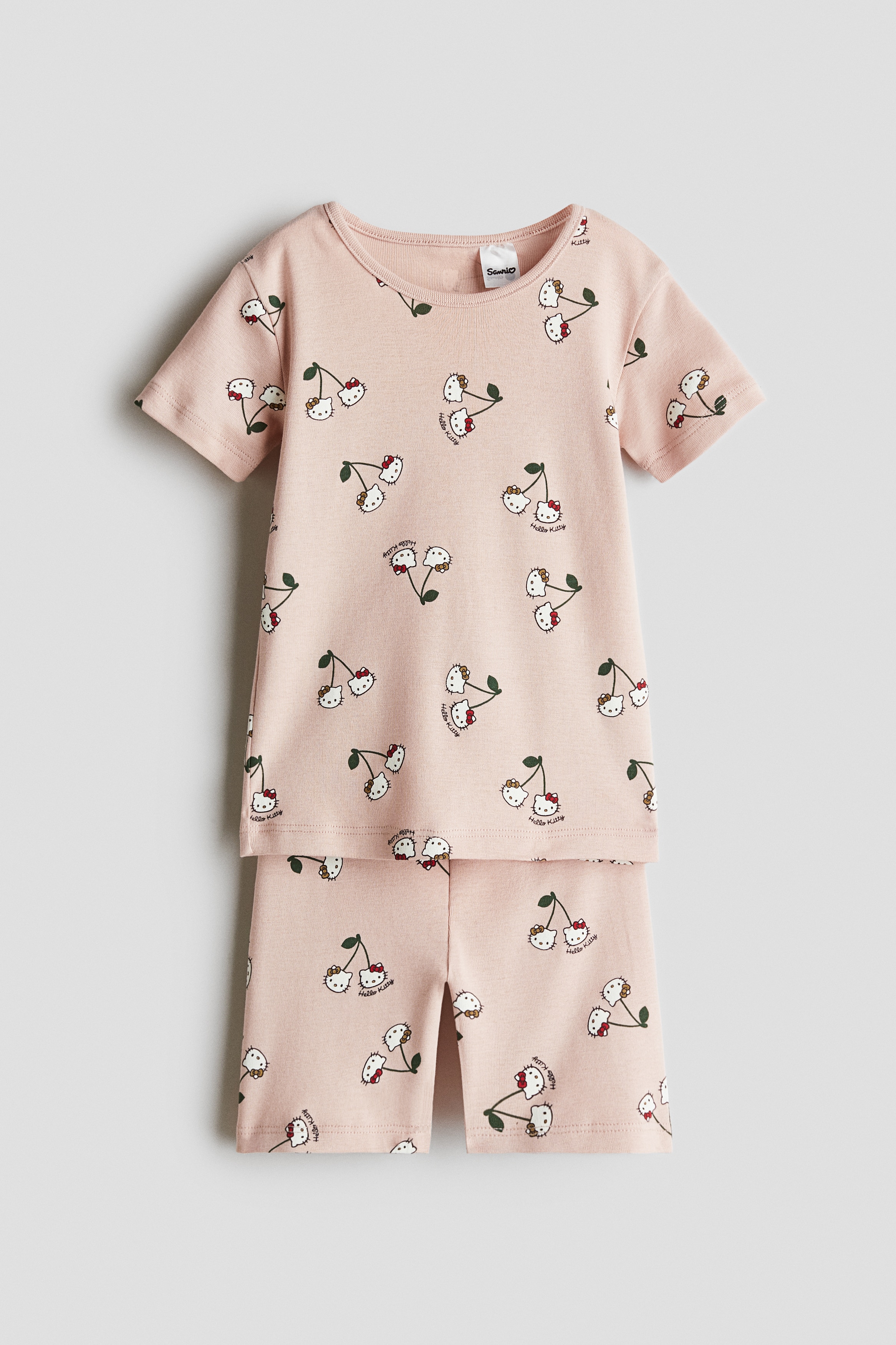 Snug Fit Printed Jersey Pajamas - Peach pink/Hello Kitty - Kids | H\u0026M US