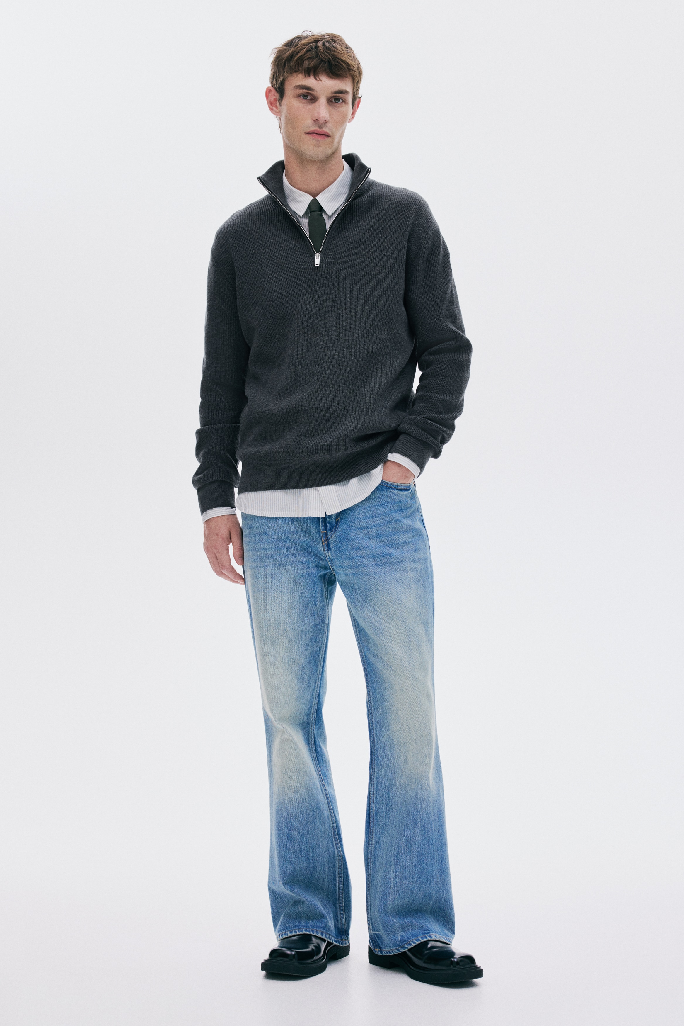 Regular Fit Zip-top jumper