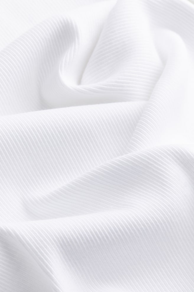 Top en coton côtelé - Blanc/Noir/Blanc/rayures noires/Beige foncé/dc - 6