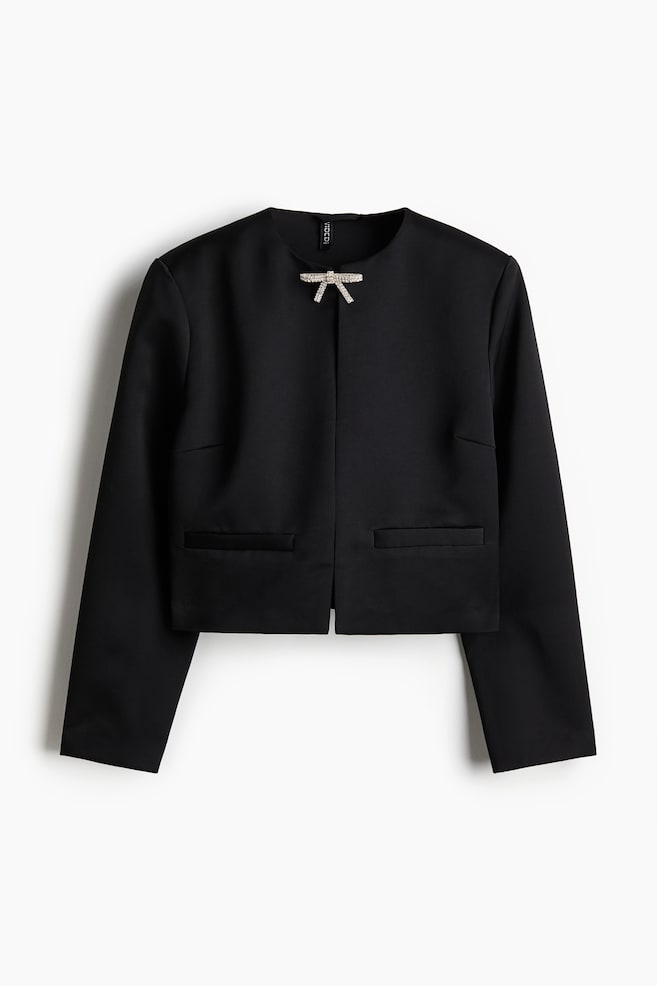 Bow-detail jacket - Black - 1