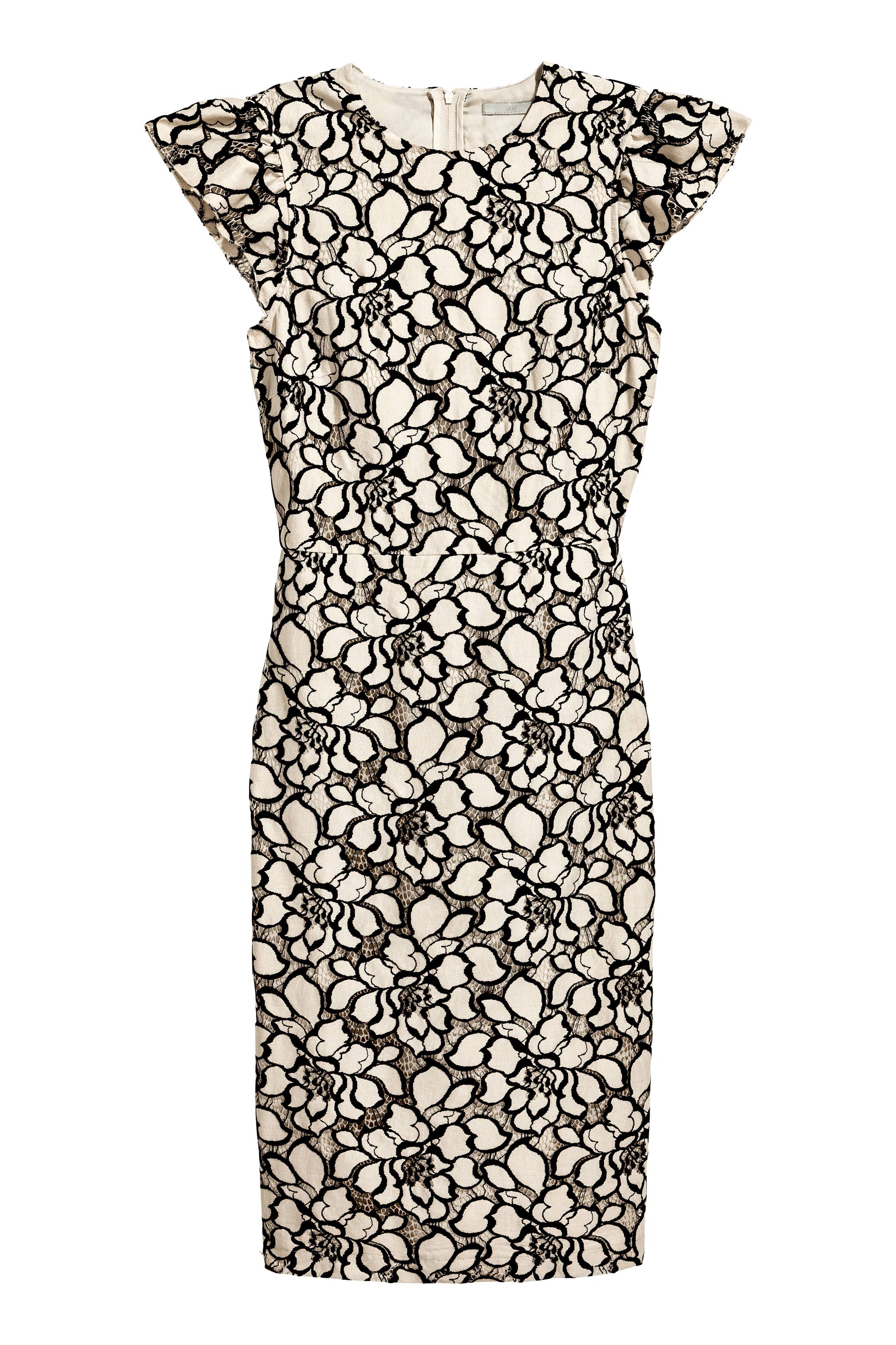 View larger image: Jacquard-weave dress - Light beige/Floral - Ladies | H&M GB 1