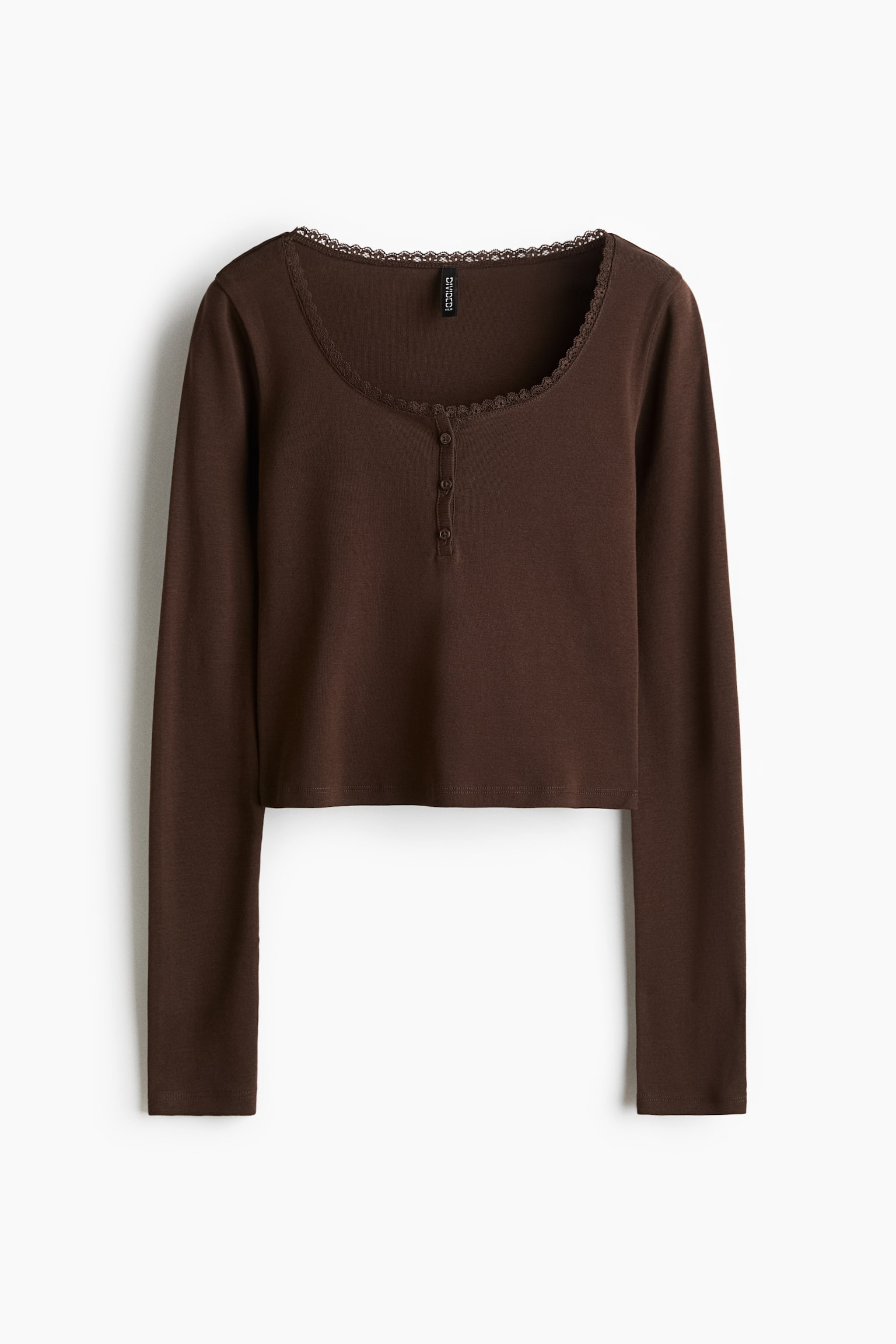 Женский топ H&M Scoop-Neck Top, цвет: Тёмный коричневый — фото 1