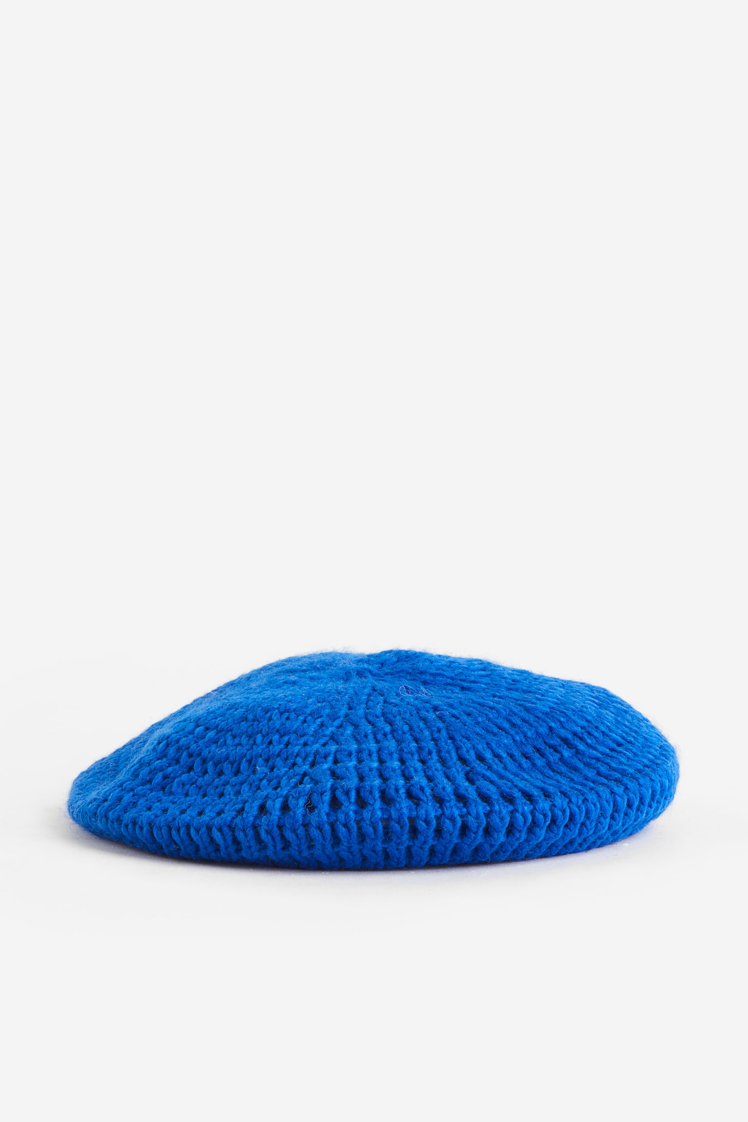 Knitted beret - Bright blue/White - 1