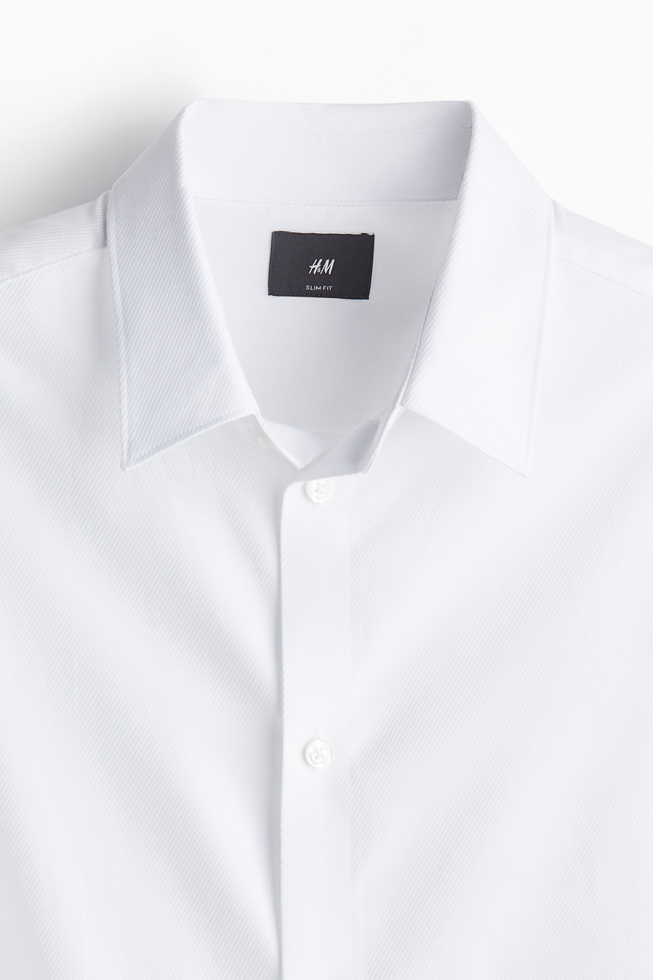 Slim Fit Pima cotton shirt - White - Men | H&M GB 7