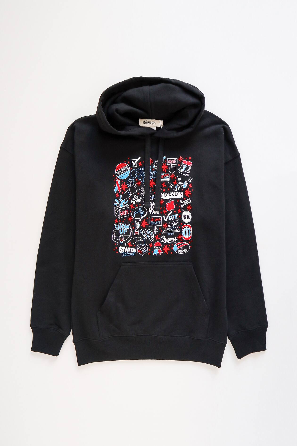 Oversized Fit Cotton Hoodie - Black/Sophia Chang - Men | H&M US