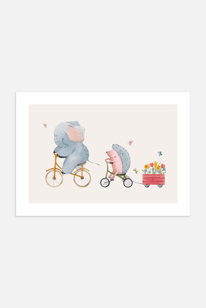 Bicycle Friends Poster - Gris/beige - 1