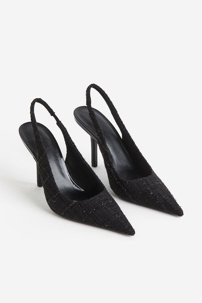 Pointed slingback court shoes - Black/White - 2