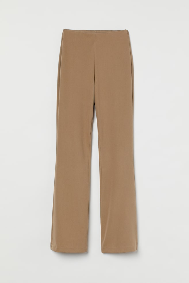 Flared stretch trousers - Dark beige