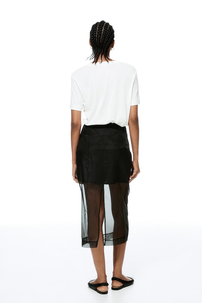 Sheer pencil skirt - Black - 7