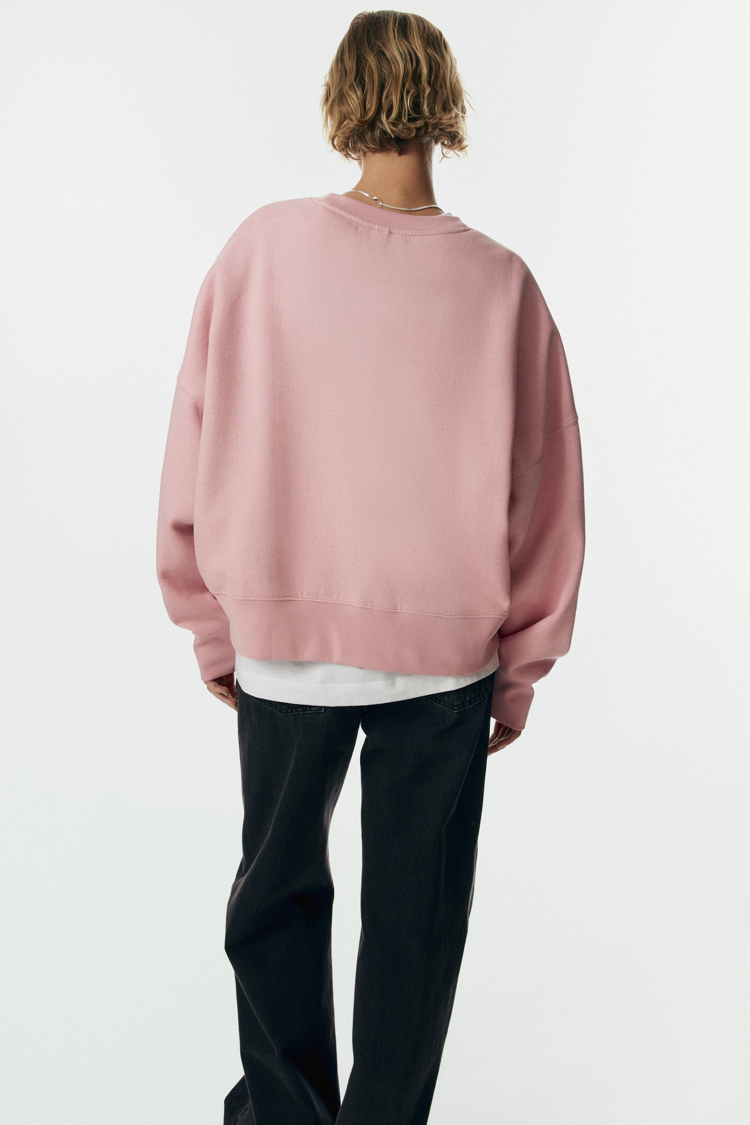 Oversized sweatshirt - Rosa/Marineblå/Gråmeleret/Lysegul - 5