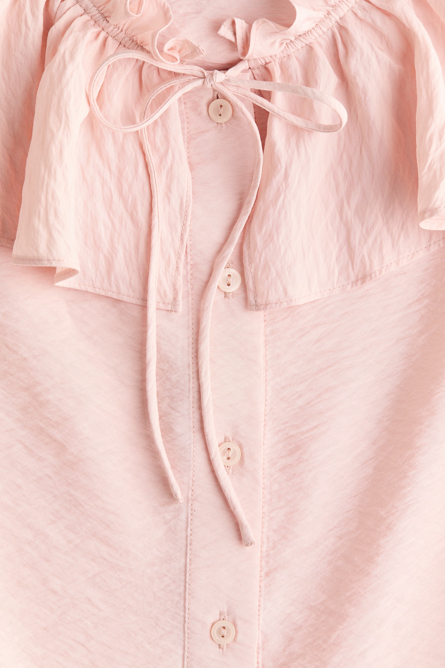 Frill-trimmed blouse - Powder pink/Light beige/Spotted - 5
