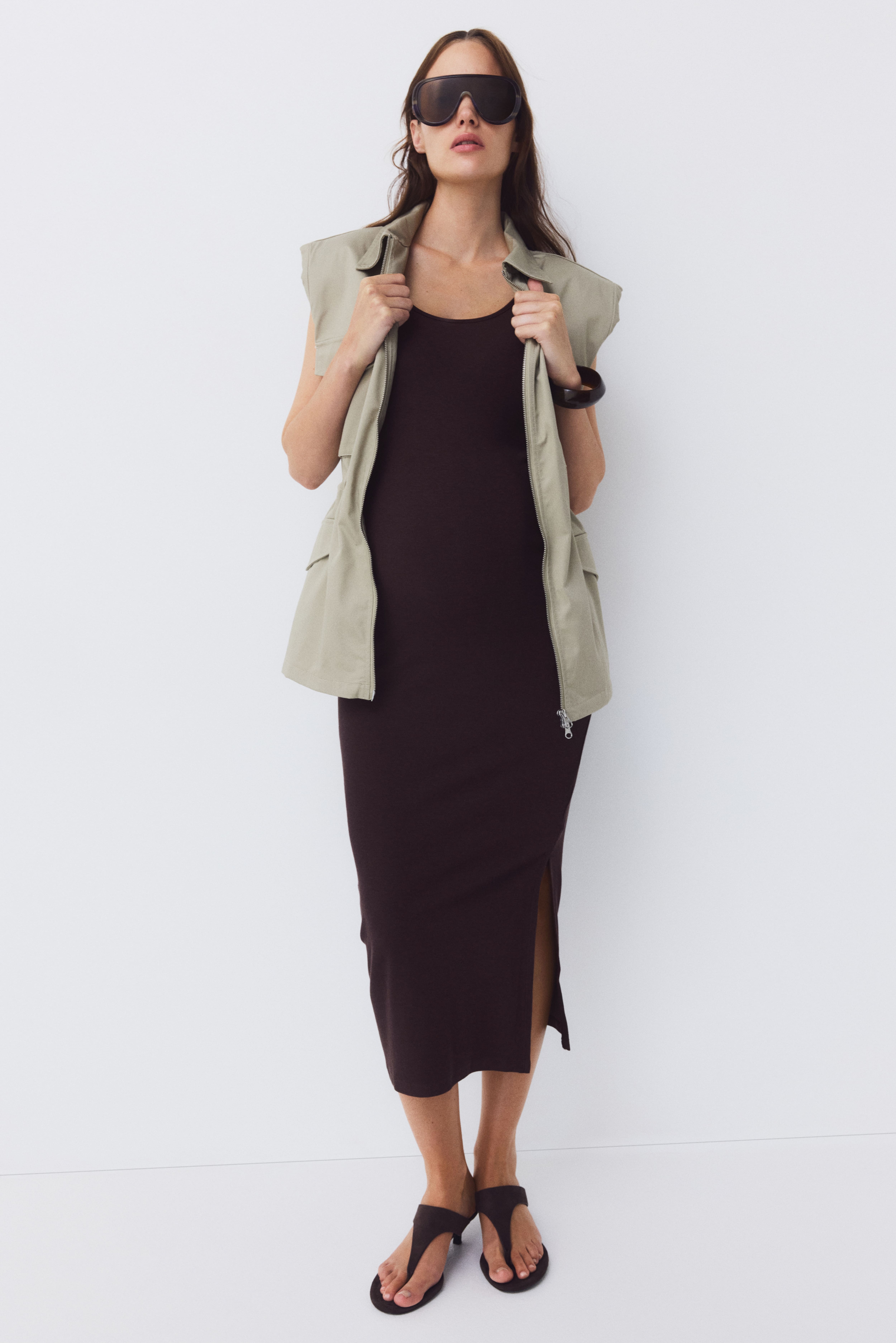 MAMA Ribbed Jersey Dress