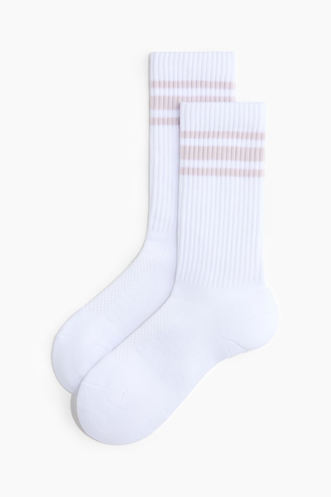 2-Pack Tennis Socks with DryMove™-White/striped - 3