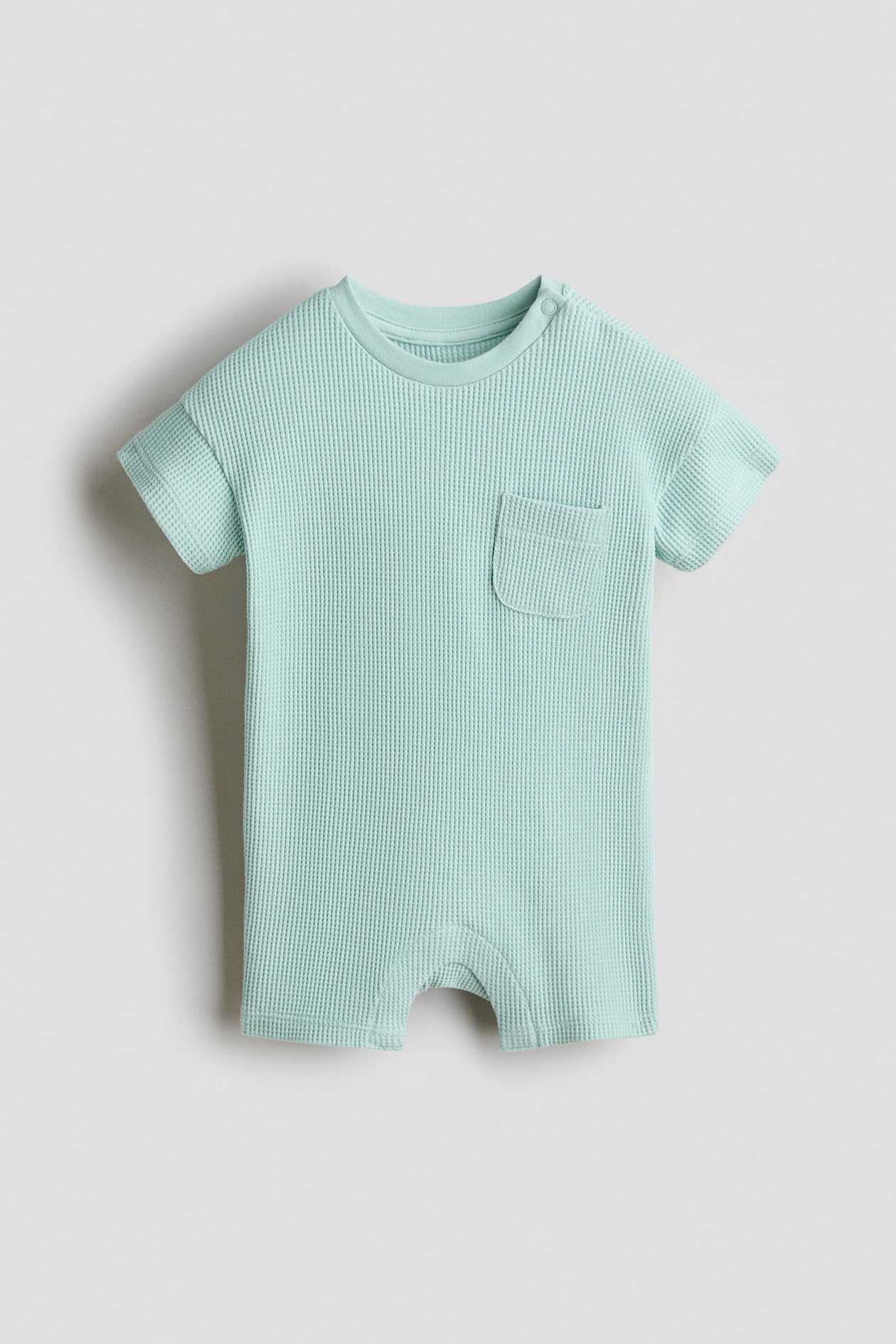 Turquoise Waffled Cotton Romper Suit for kids | H&M US