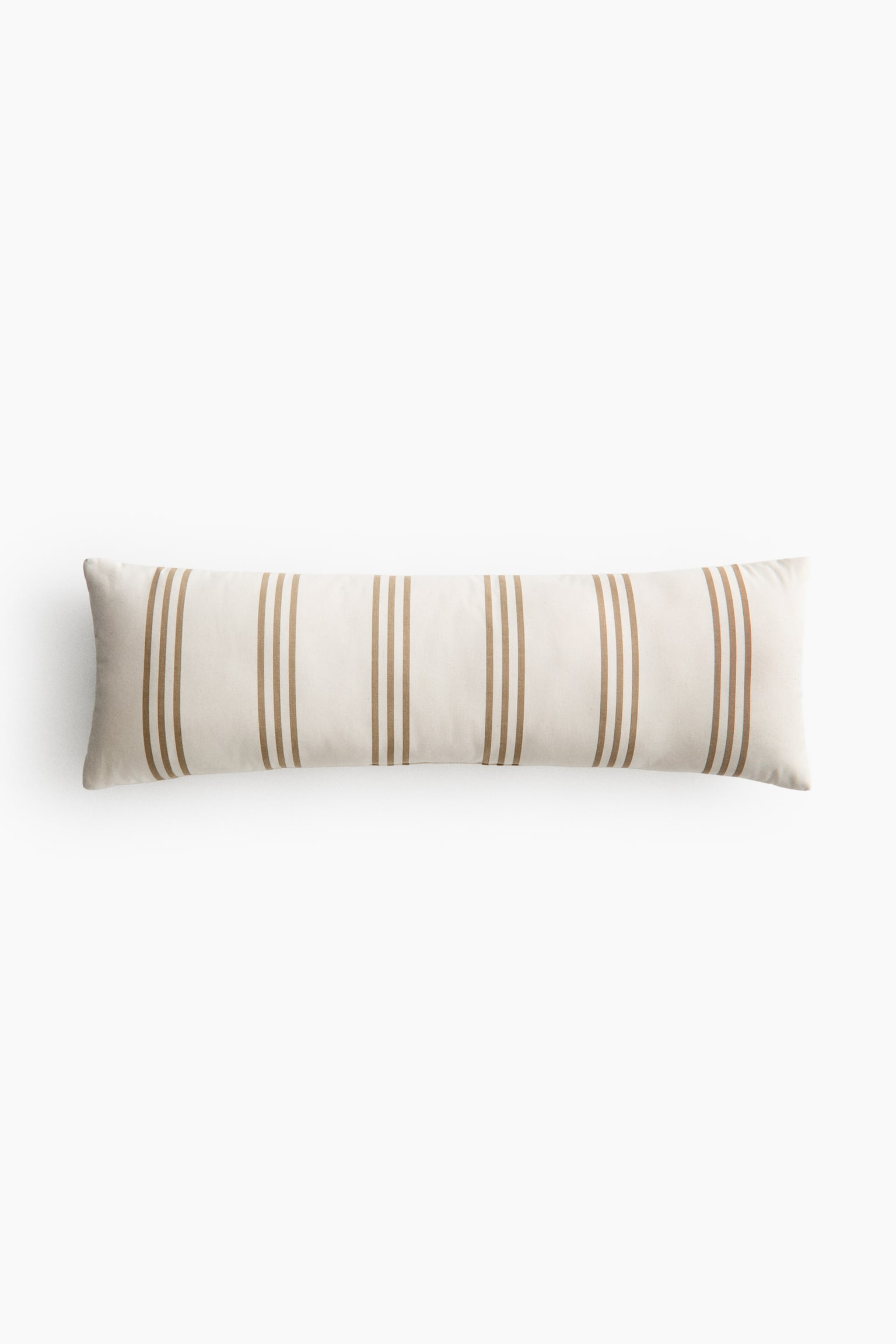 Outdoor canvas cushion - Cream/Dark beige striped - 1