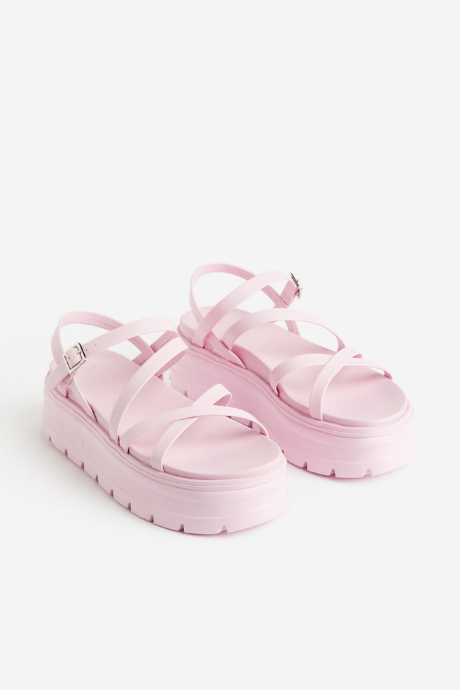 Chunky platform sandals - Light pink/White/Black - 3