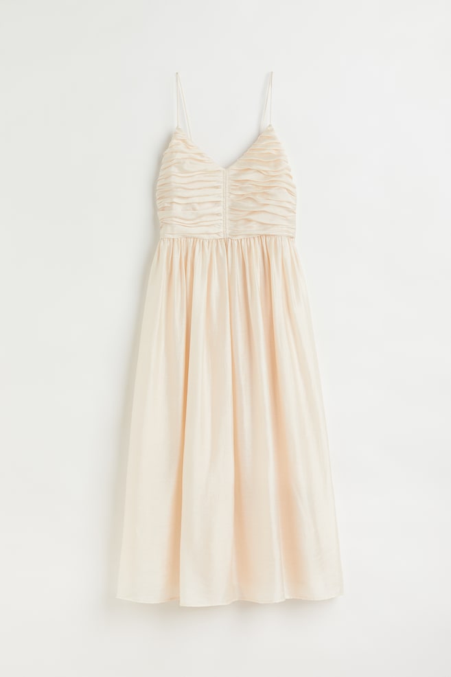 Robe au corsage drapé - Crème - 1