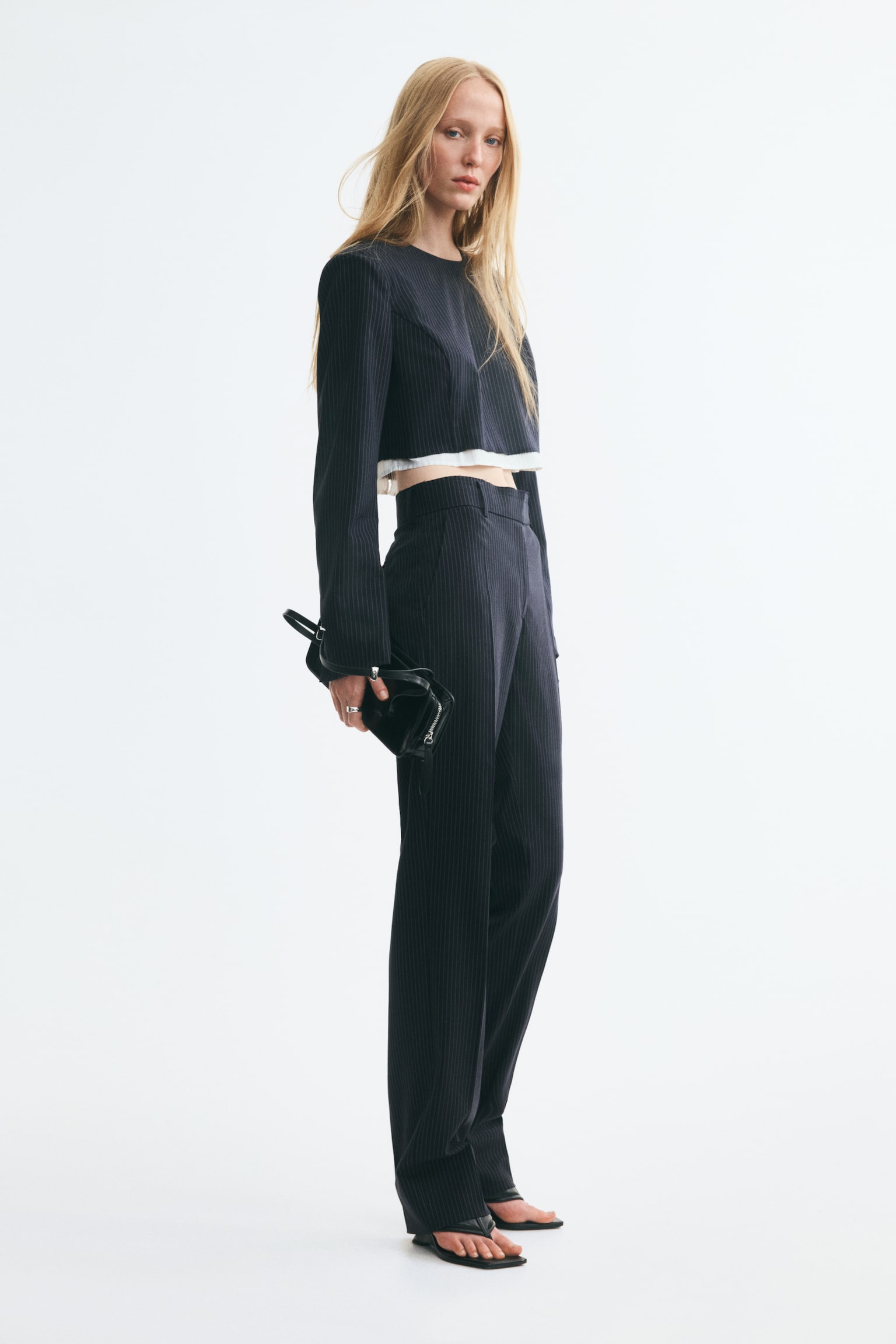 Женские брюки H&M Dress Pants, цвет: Тёмно-синий — фото 5