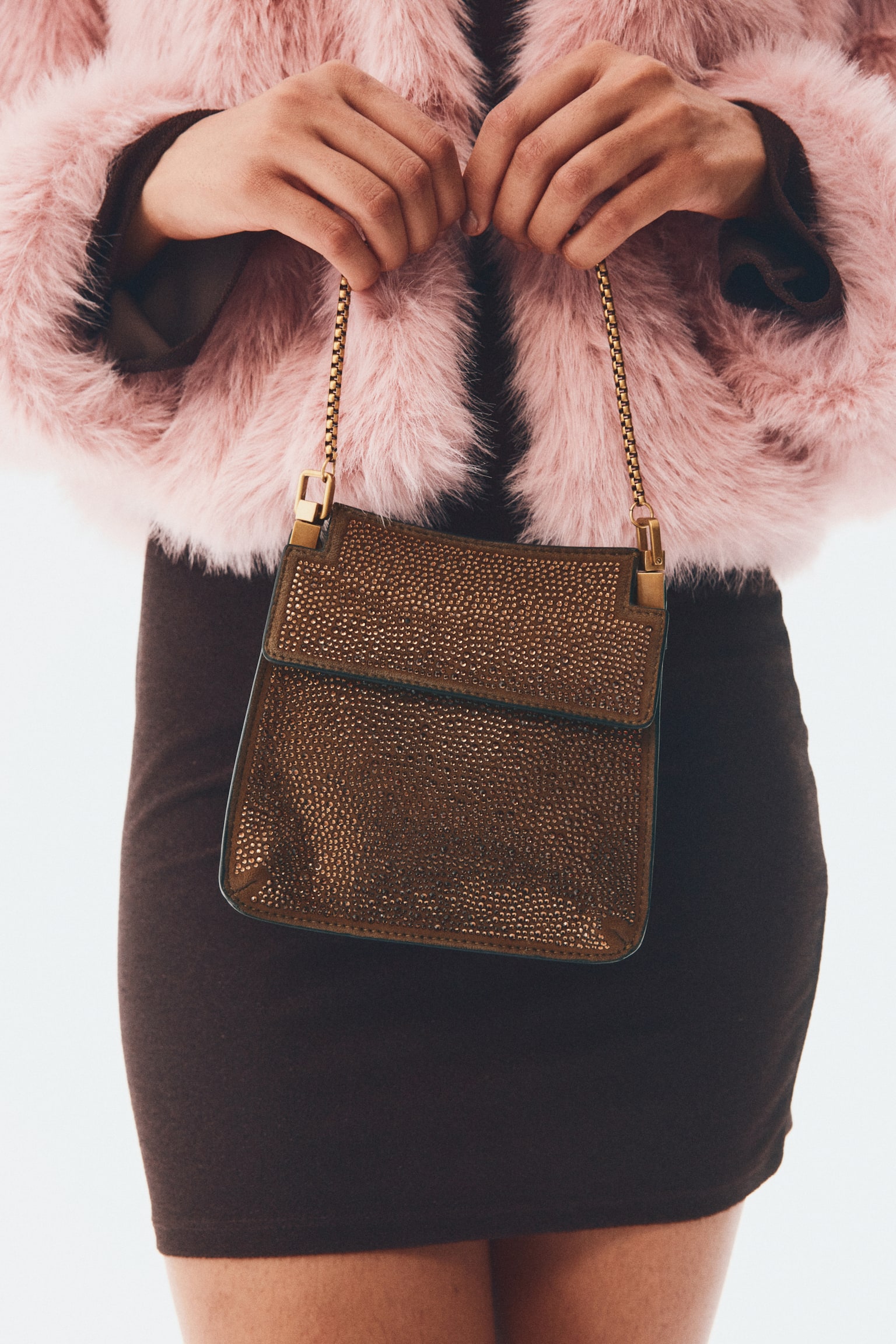 Embellished clutch - Brown - 5