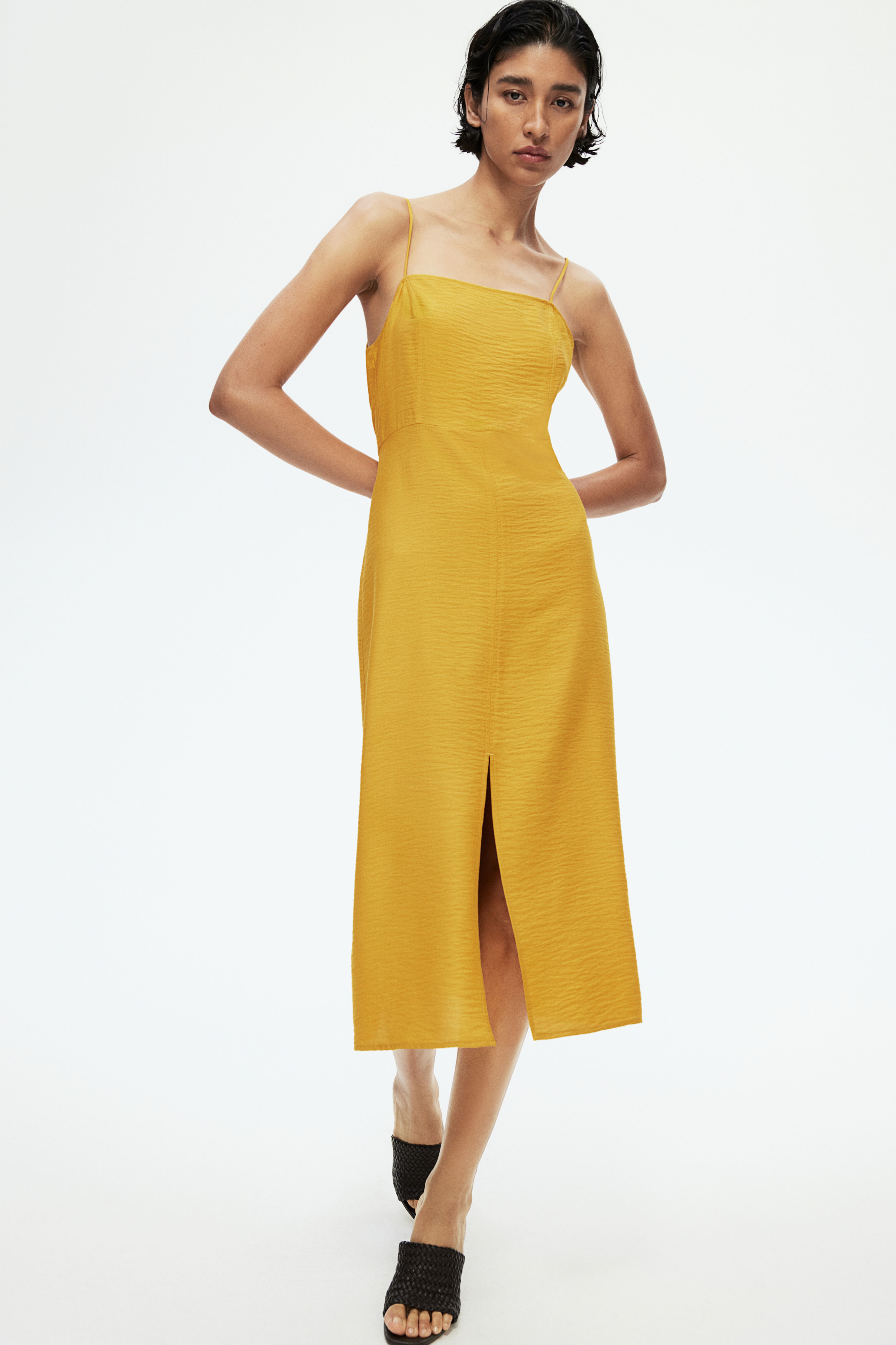 H and m mustard dress best sale