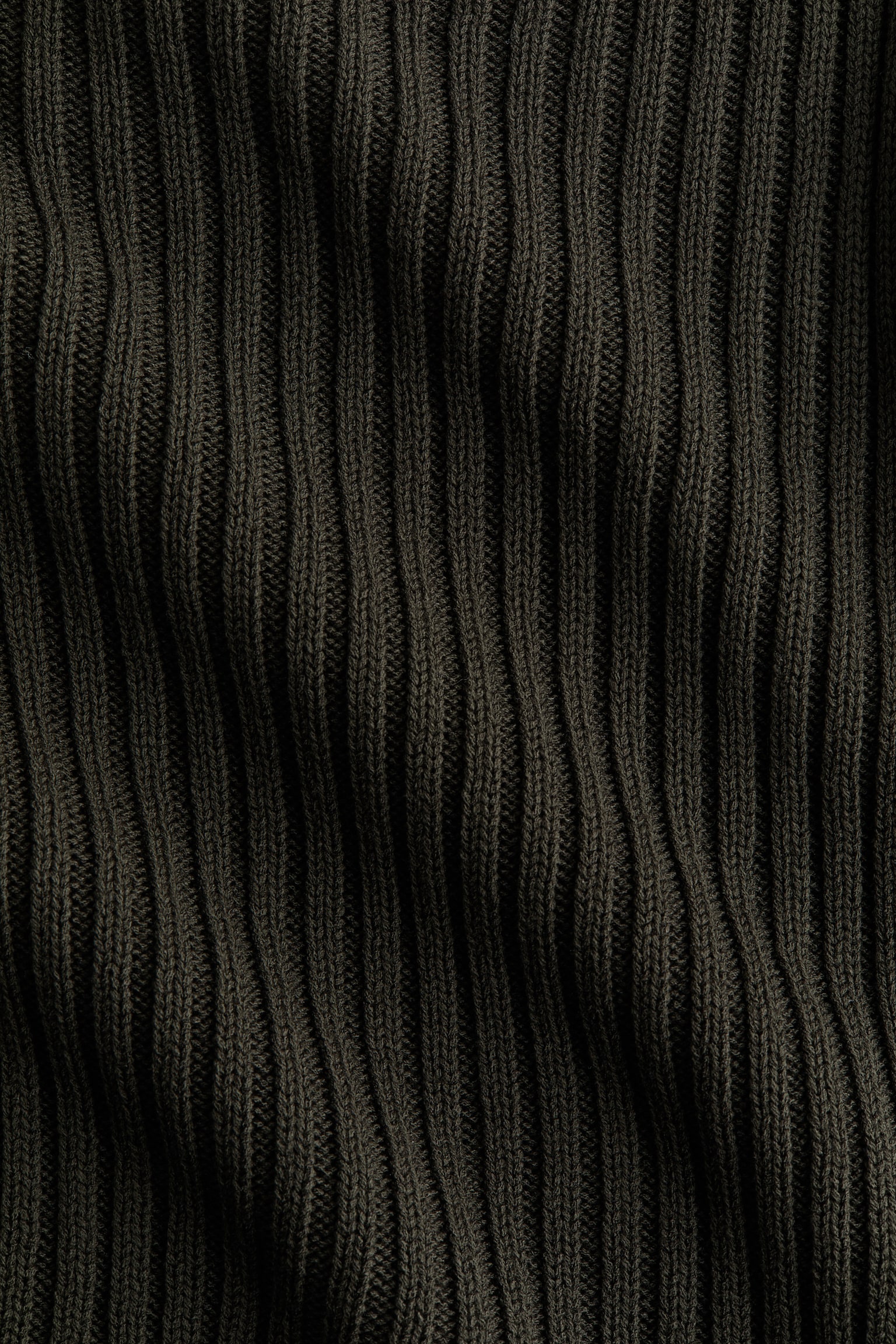 Pull en maille côtelée avec encolure bateau - Vert foncé/Beige clair - 5