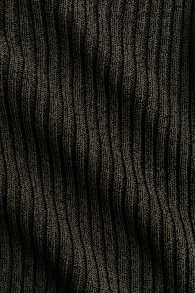 Rib-Knit Boat-Neck Sweater-Dark green - 5