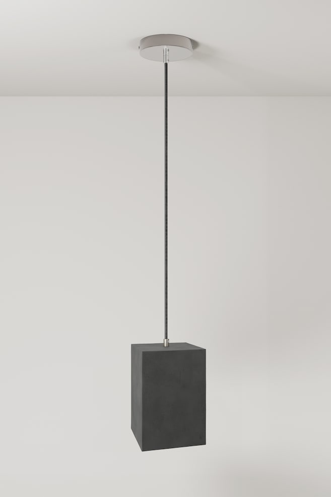Cubus Loftlampe I Beton Med Pære - Mørkegrå - 1