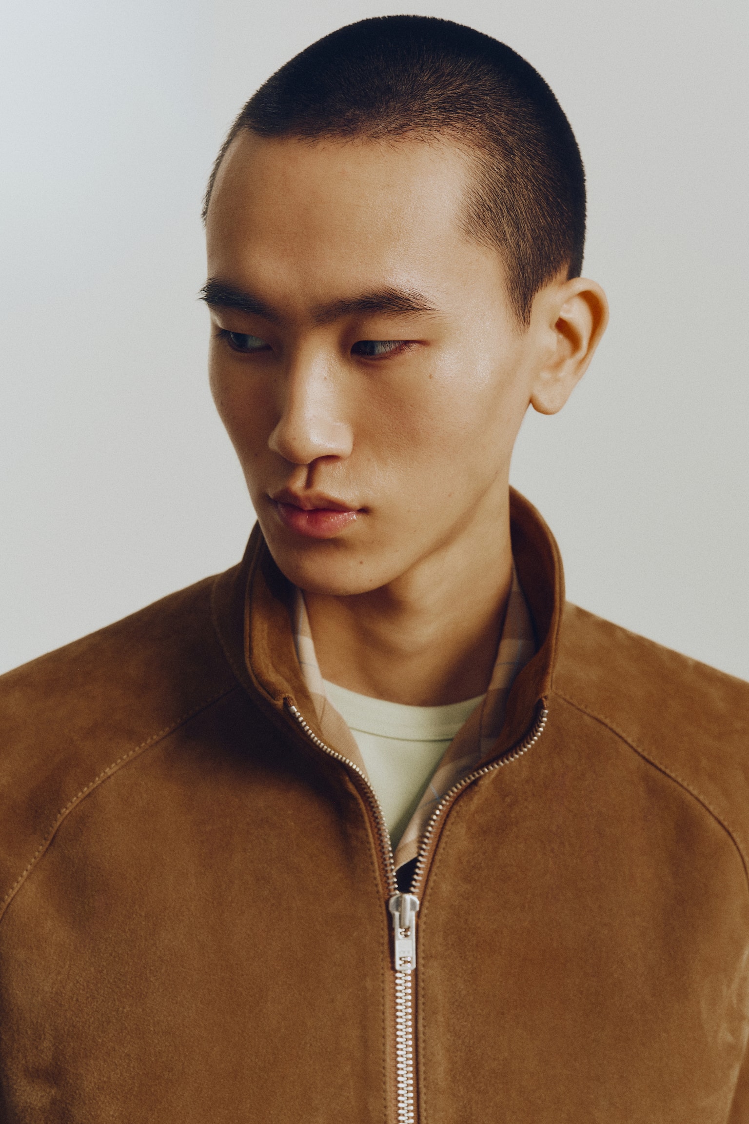 Chamarra de gamuza - Café claro - 9