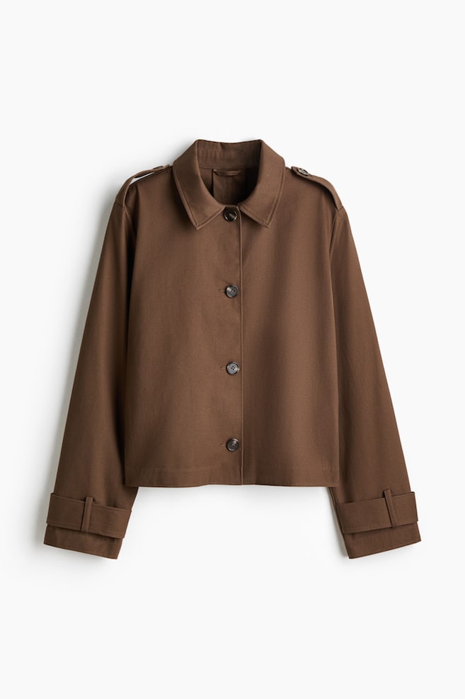 Baumwolljacke im Trenchlook - Dunkelbeige/Dunkles Khakigrün/Beige - 1