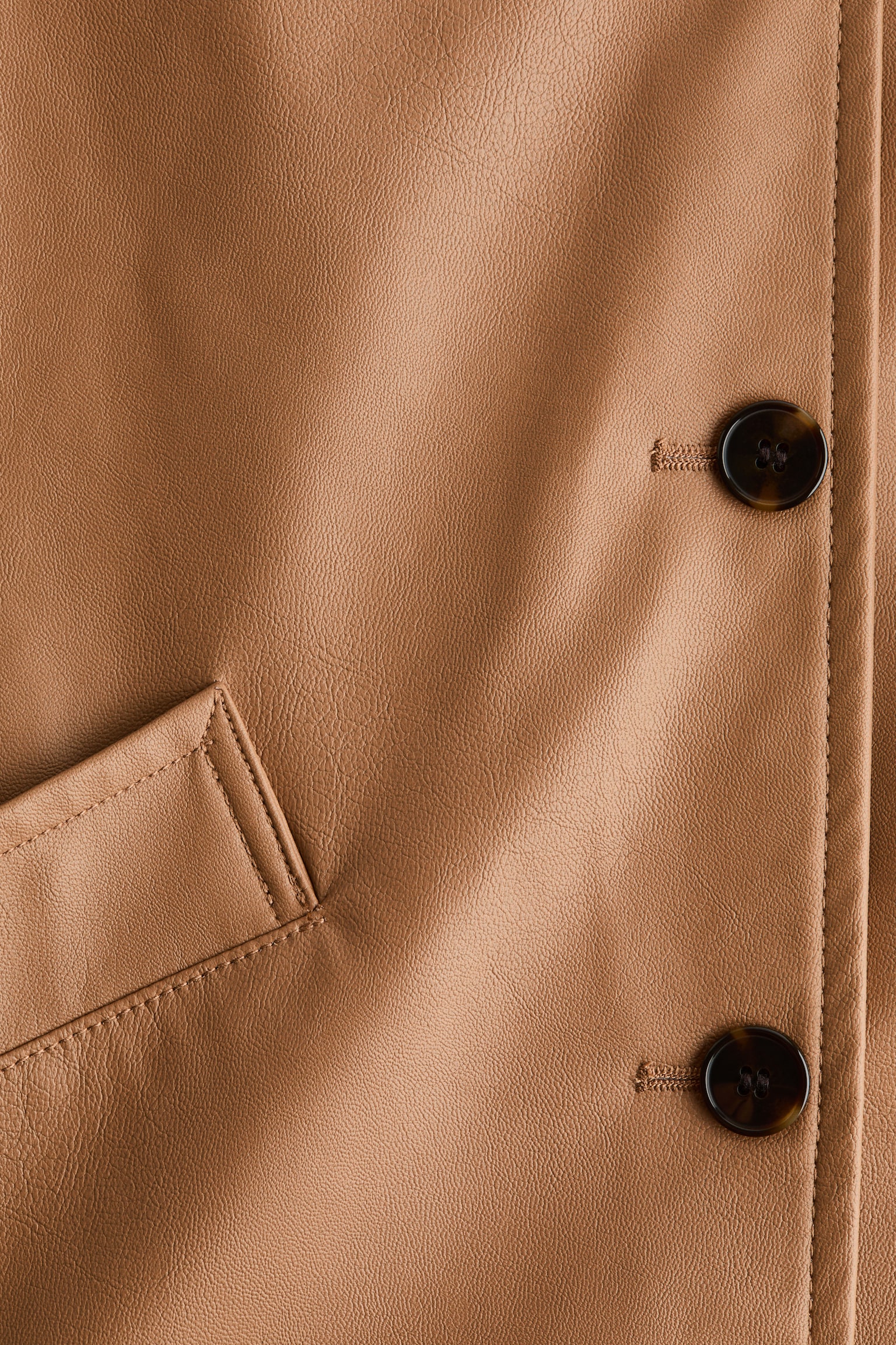 Куртка із тканини з покриттям - Темно-бежевий - 4