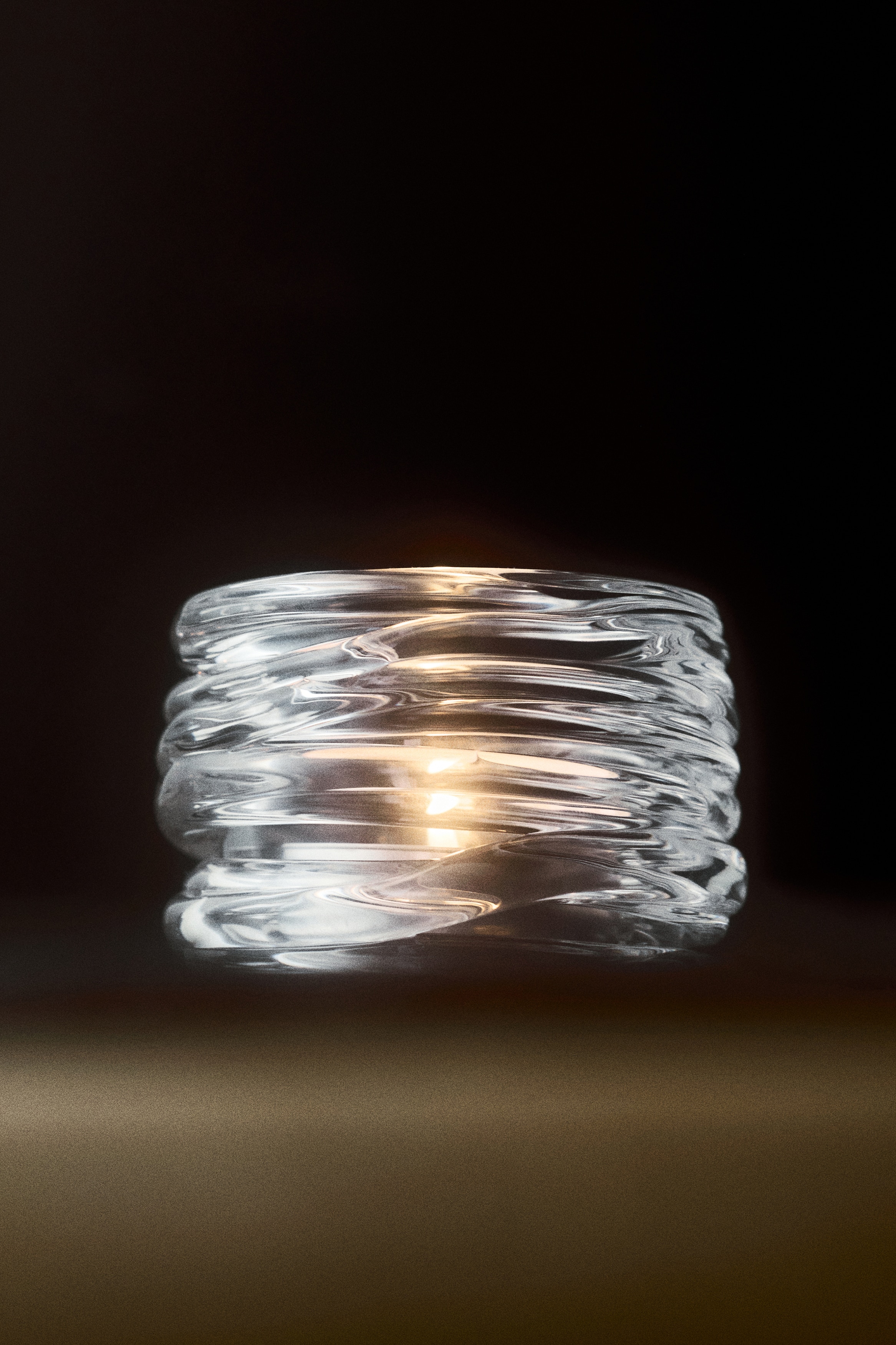 Small glass tealight holder - Transparent