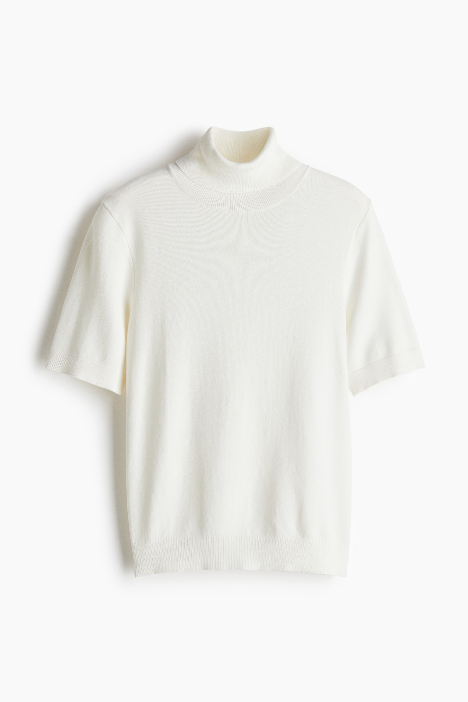 Fine-knit polo-neck top - White/Beige/Red/Black/striped - 1