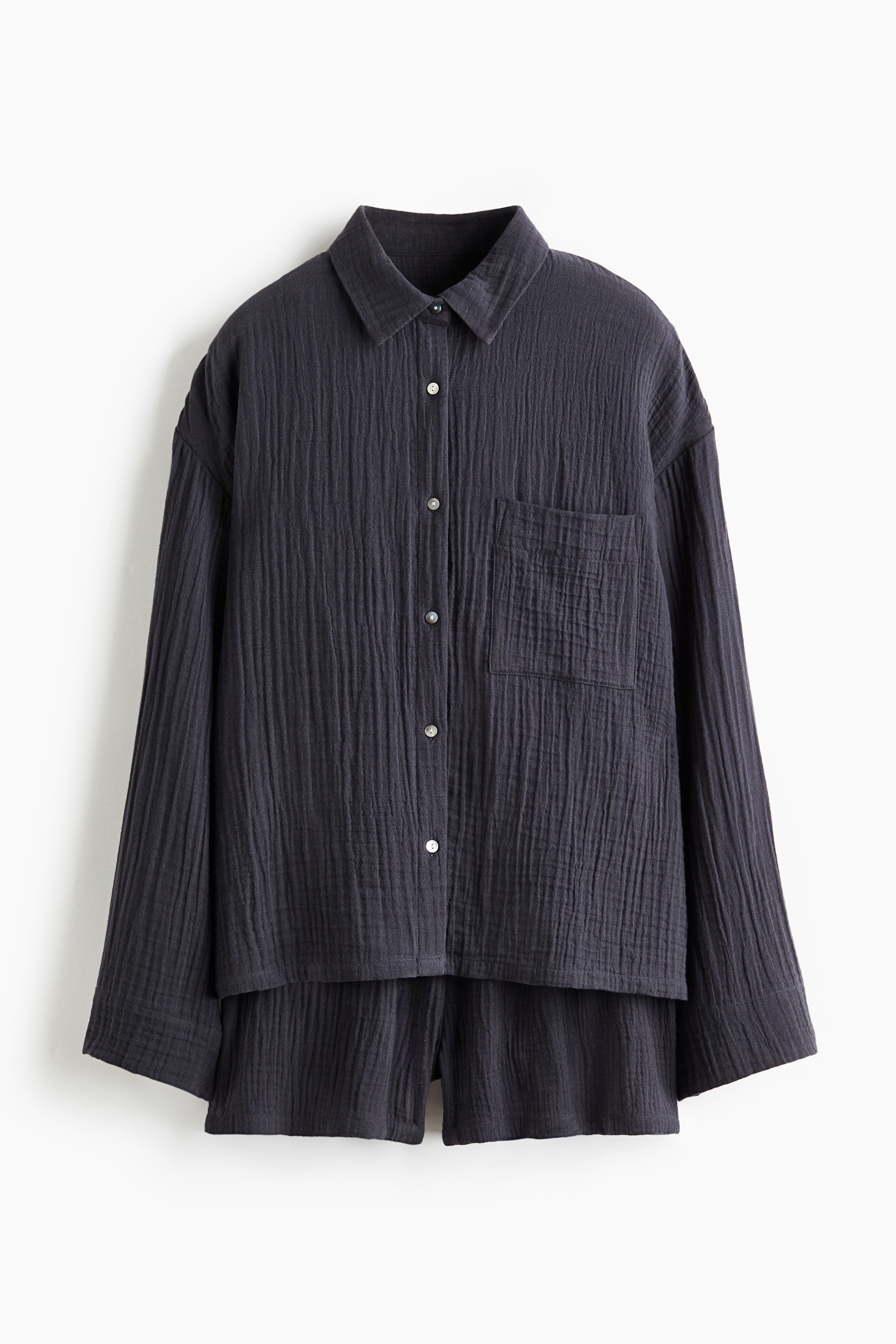 Pyjama shirt and shorts - Dark grey/Light dusty blue/Dark blue/Dark brown/Light dusty blue