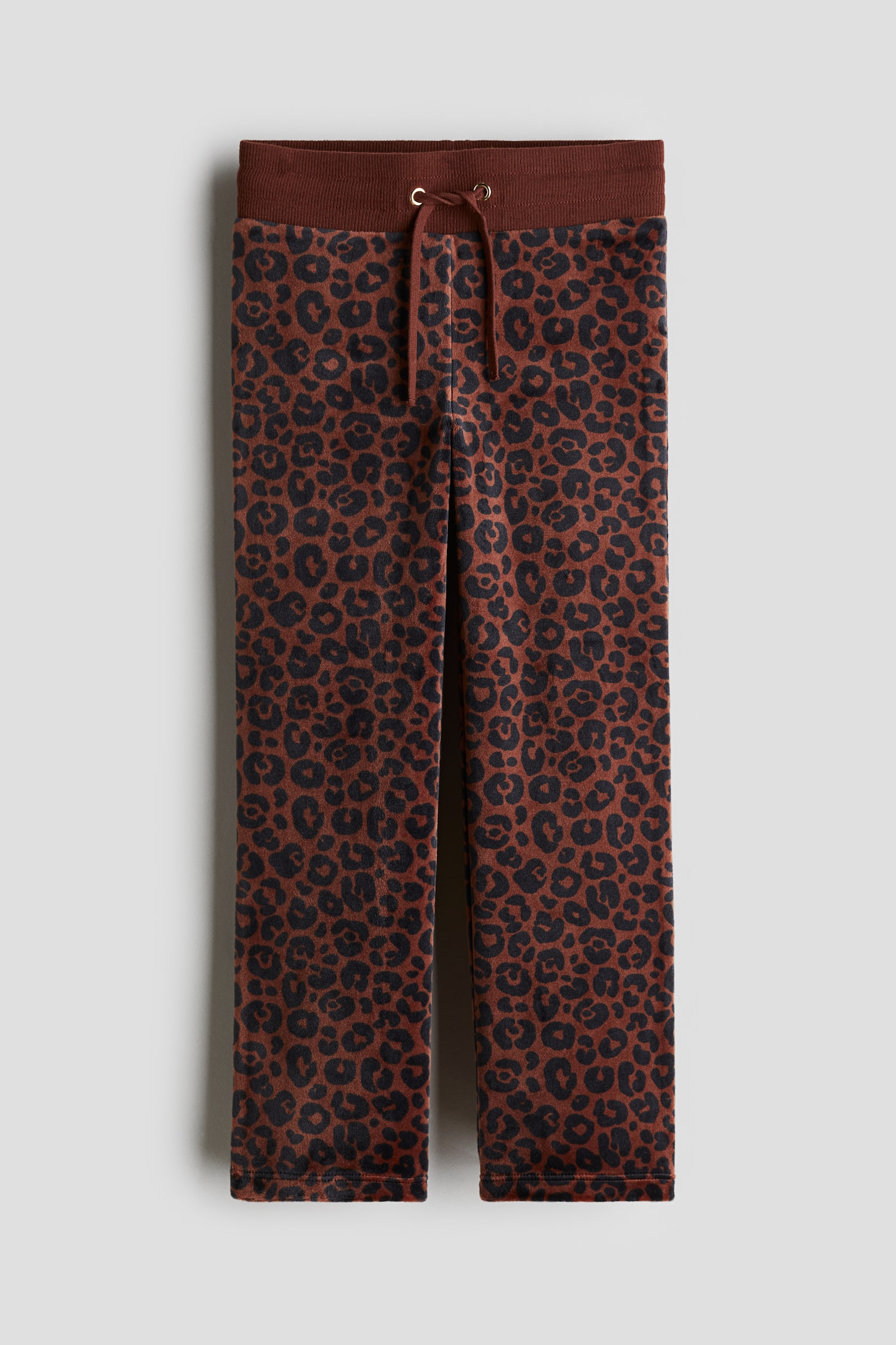 Velour Pants - Beige/Leopard print - 1