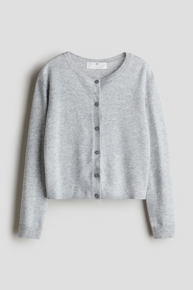 Cashmere-blend cardigan - Light grey - 1