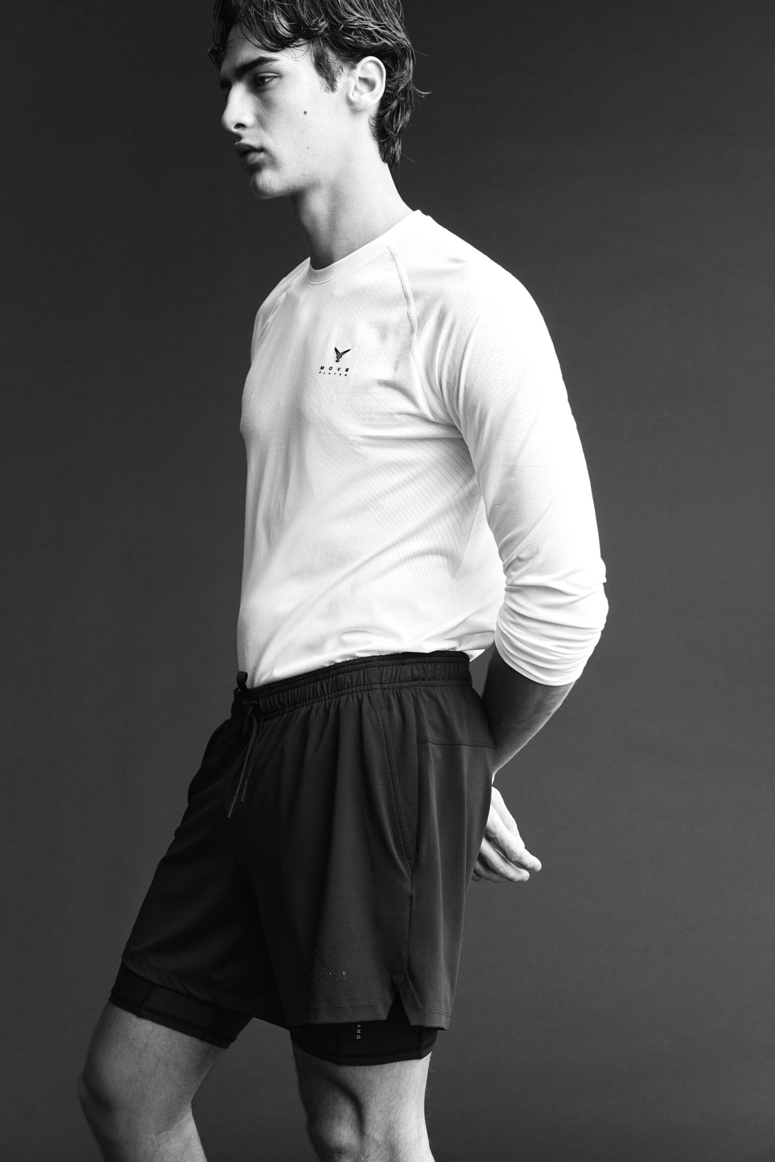 Double-layered sports shorts with DryMove™ - Navy blue/Move Zlatan/White/Move Zlatan - 8