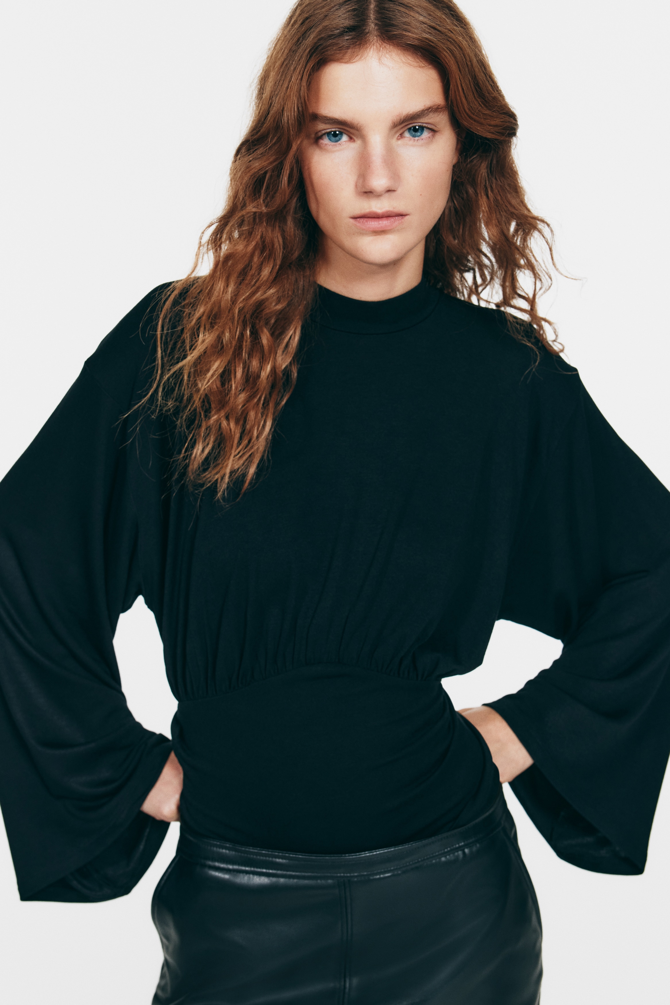 Draped Jersey Top - Black - Ladies | H&M US