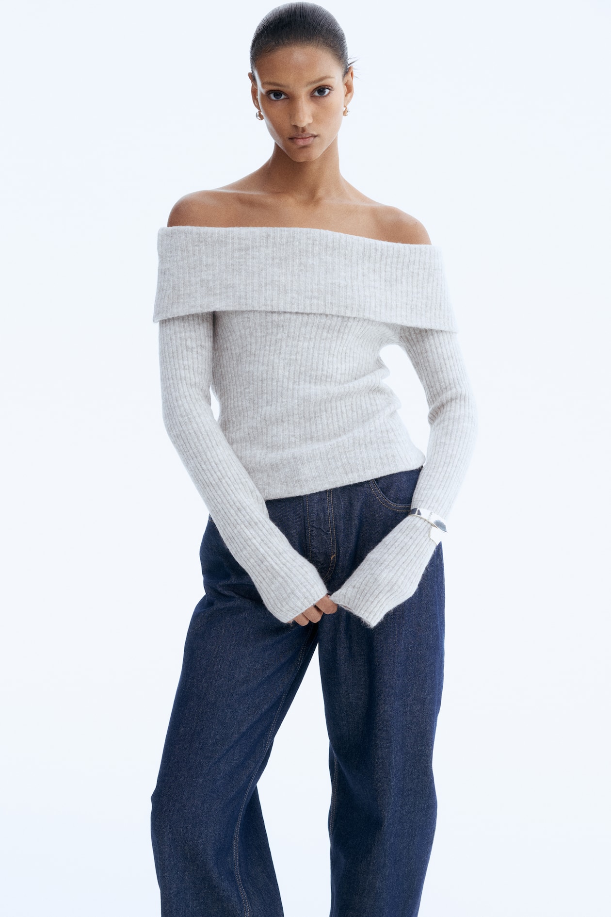 Rib-Knit Off-the-Shoulder Top - image 3