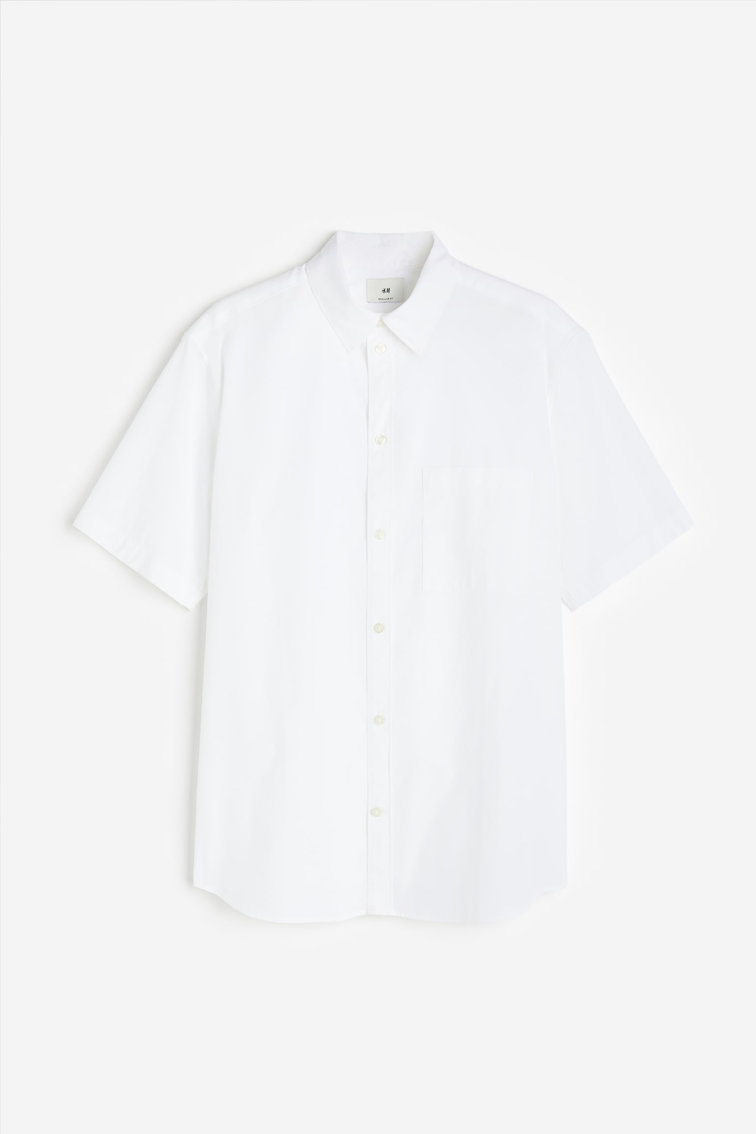 Regular Fit Short-sleeved cotton shirt - White - 1