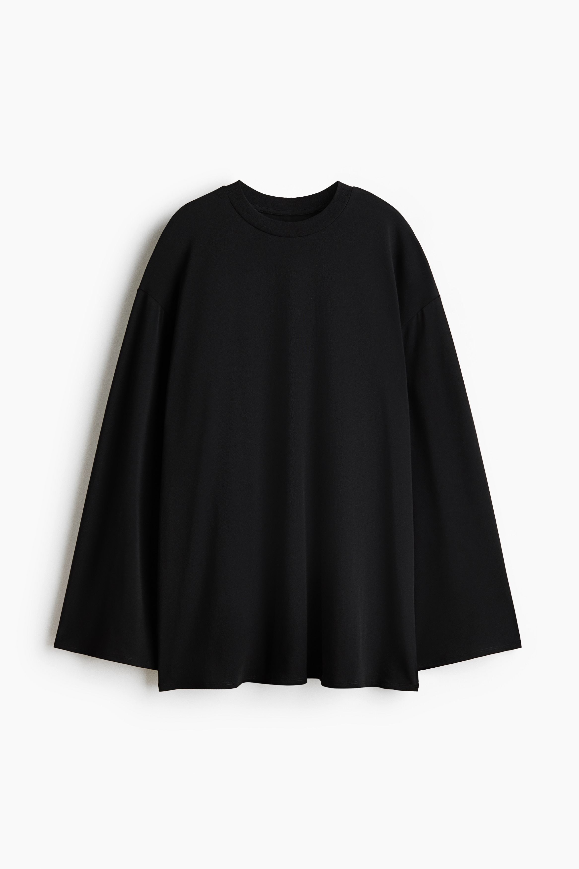 Long-sleeved cotton top - Black