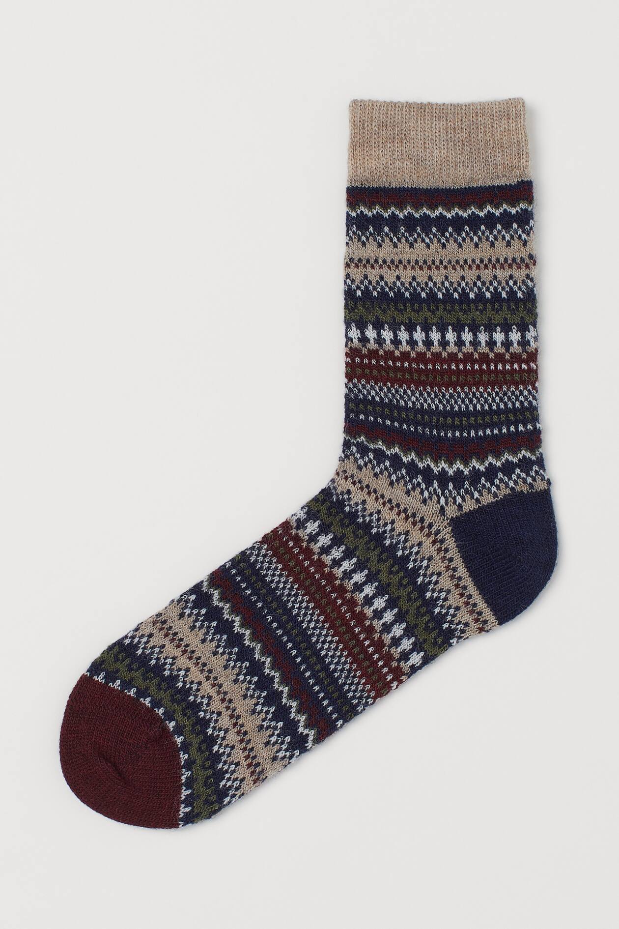 Patterned Socks - Beige melange/patterned - Men | H&M US