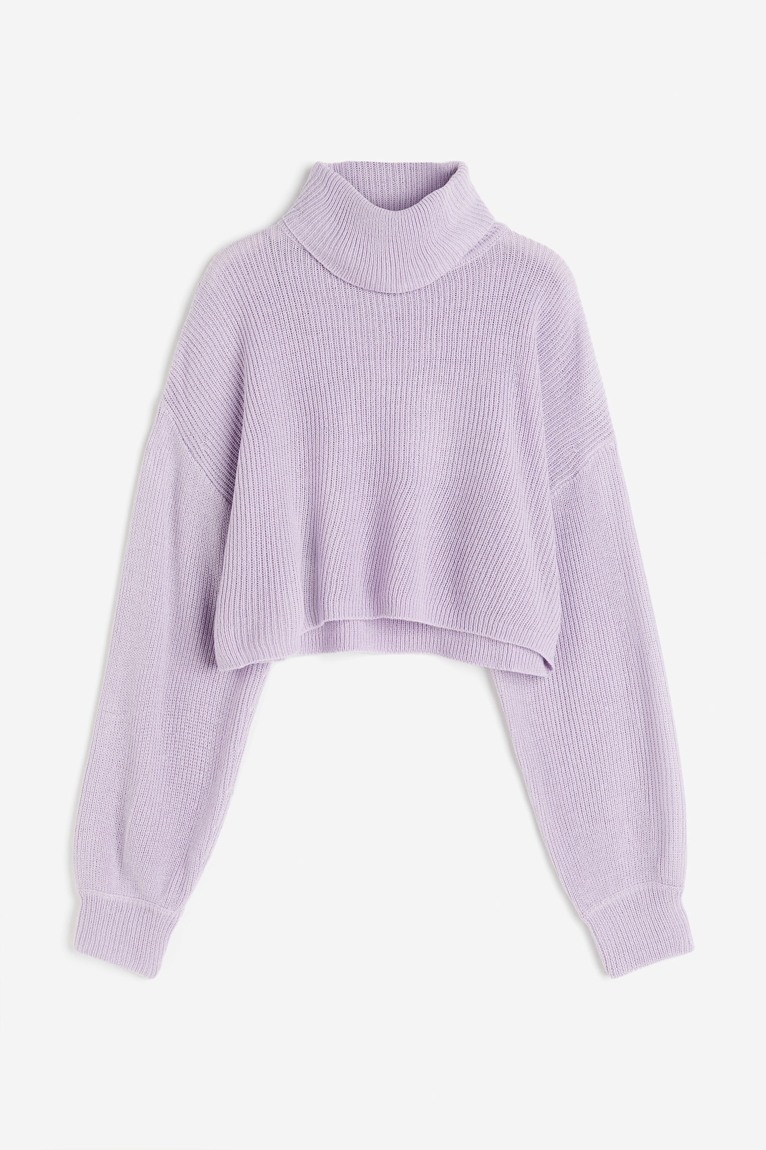 Cropped Turtleneck Sweater - Light purple/Natural white/Light green - 1