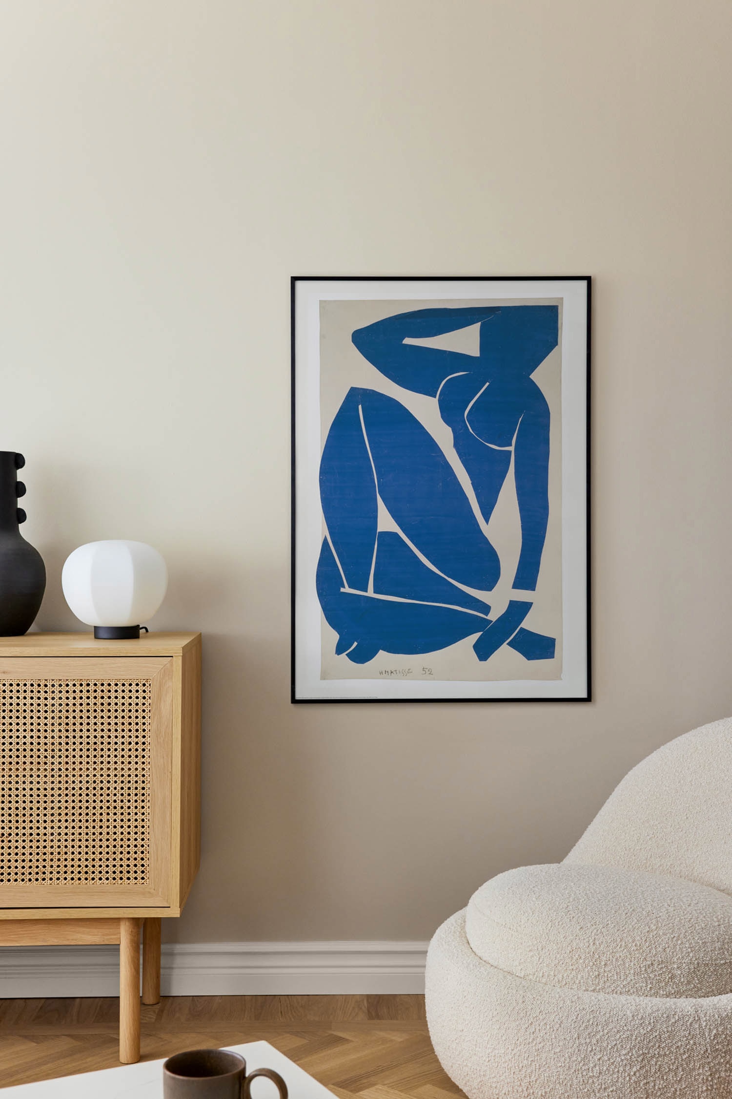 Nu Bleu III Plakat - Beige/blå