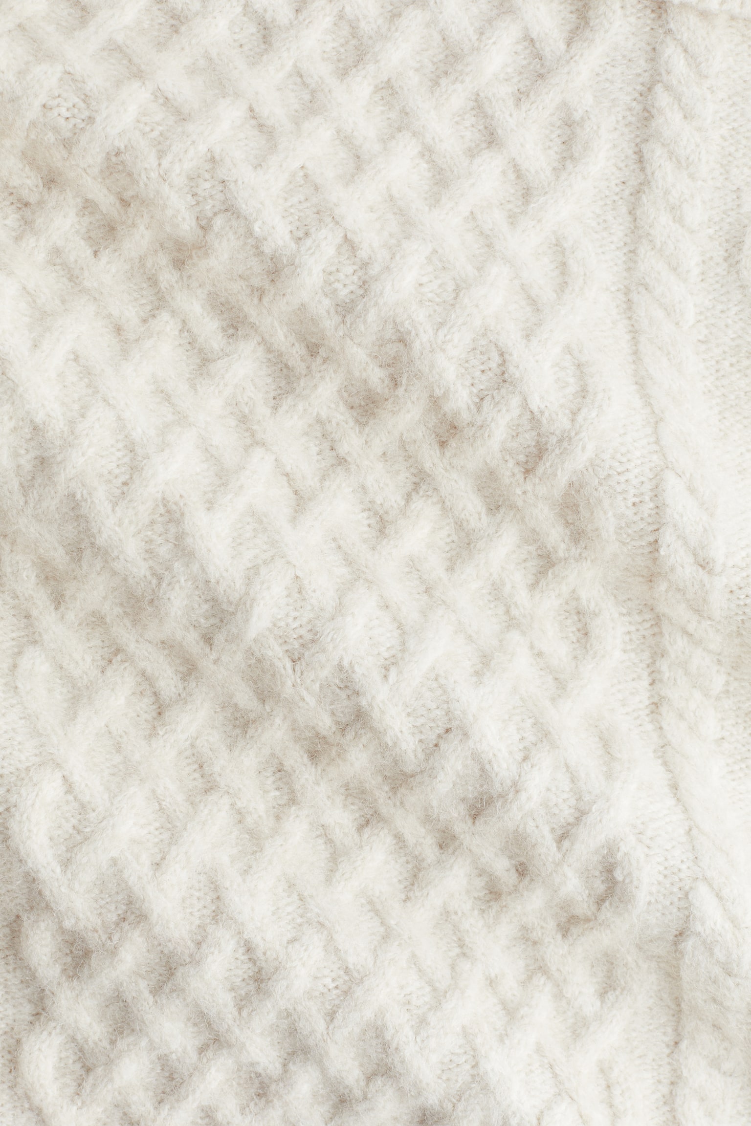 Off-the-shoulder jumper - Light beige marl - 2