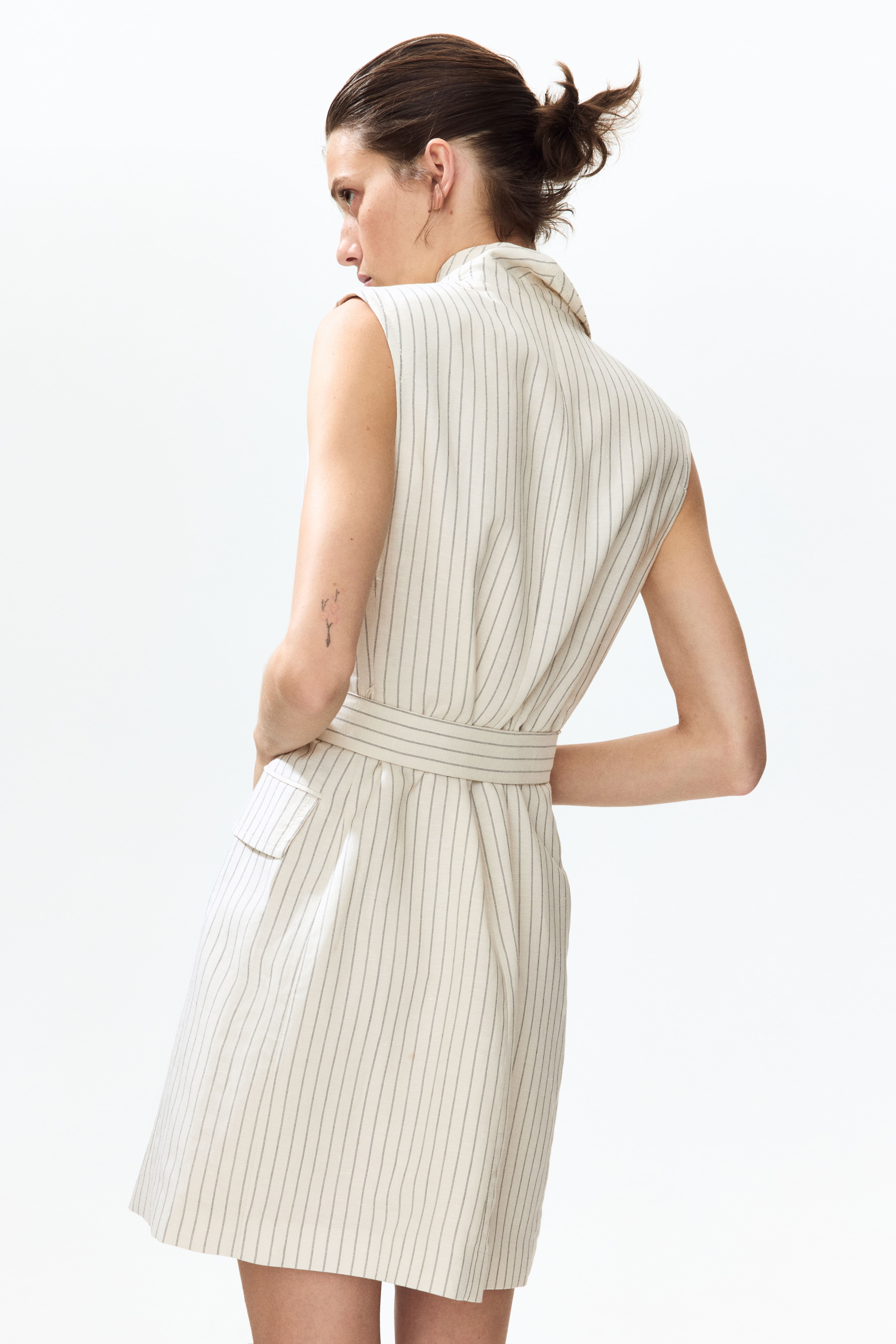 Linen-Blend Jacket Dress