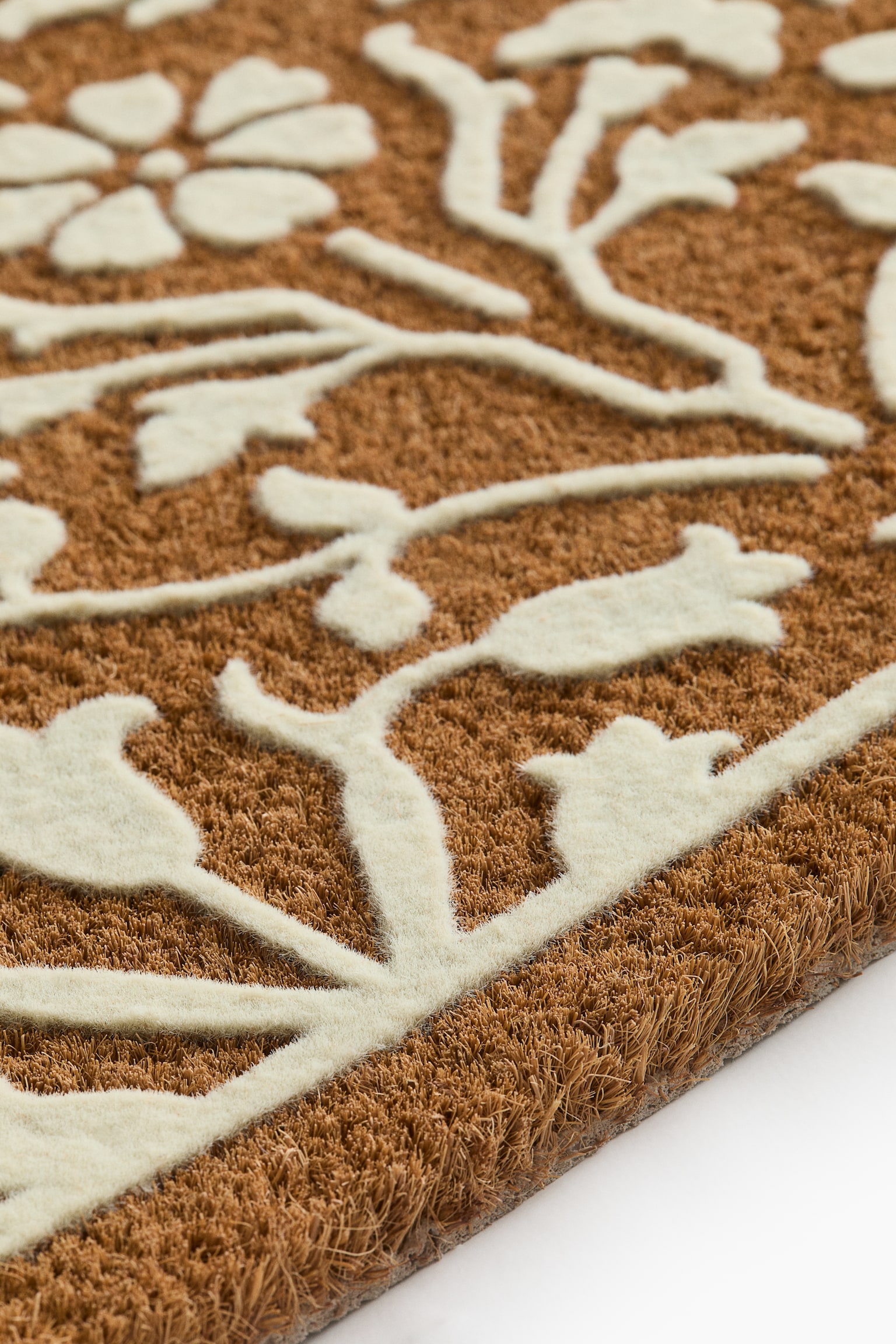 Flock-print coir doormat - Brown/Patterned - 2