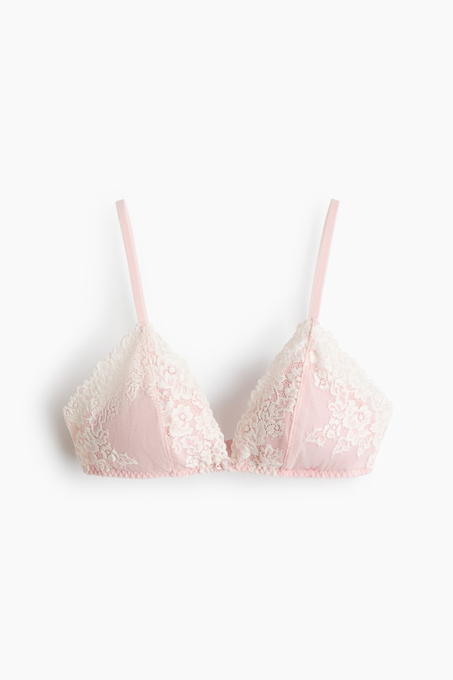 Wattierter Soft-BH mit Spitze - Puderrosa/Cremefarben/Hellblau/Cremefarben/Hellbeige/Weiß - 1